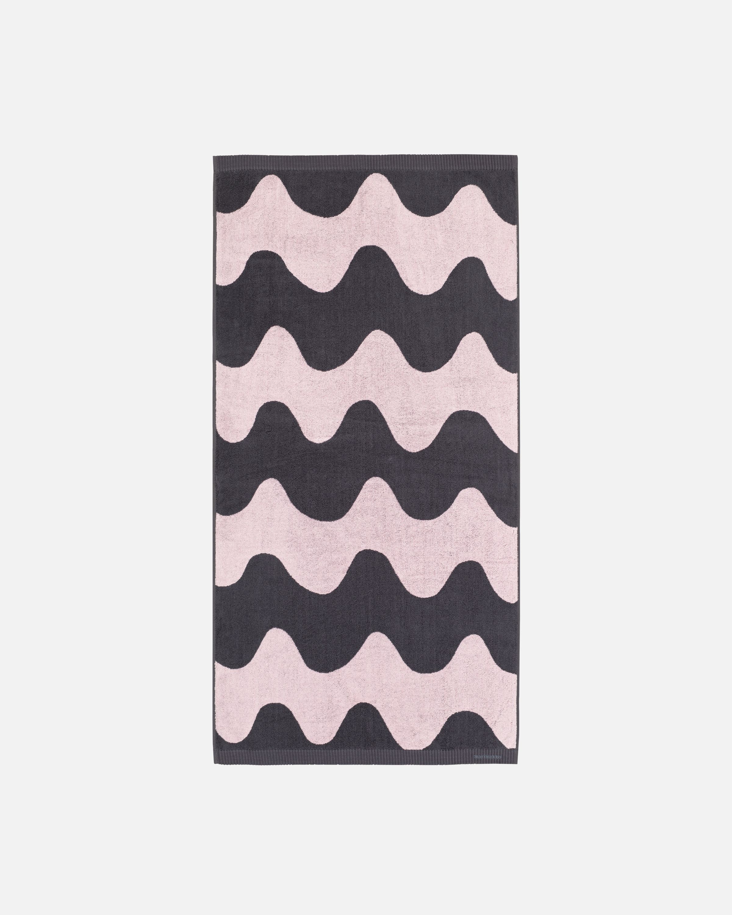【廃盤／新品・未使用】marimekko バスタオル「ロッキ」黒 70×140㎝ 廃盤／新品・未使用】marimekko バスタオル「ロッキ」黒 70×140