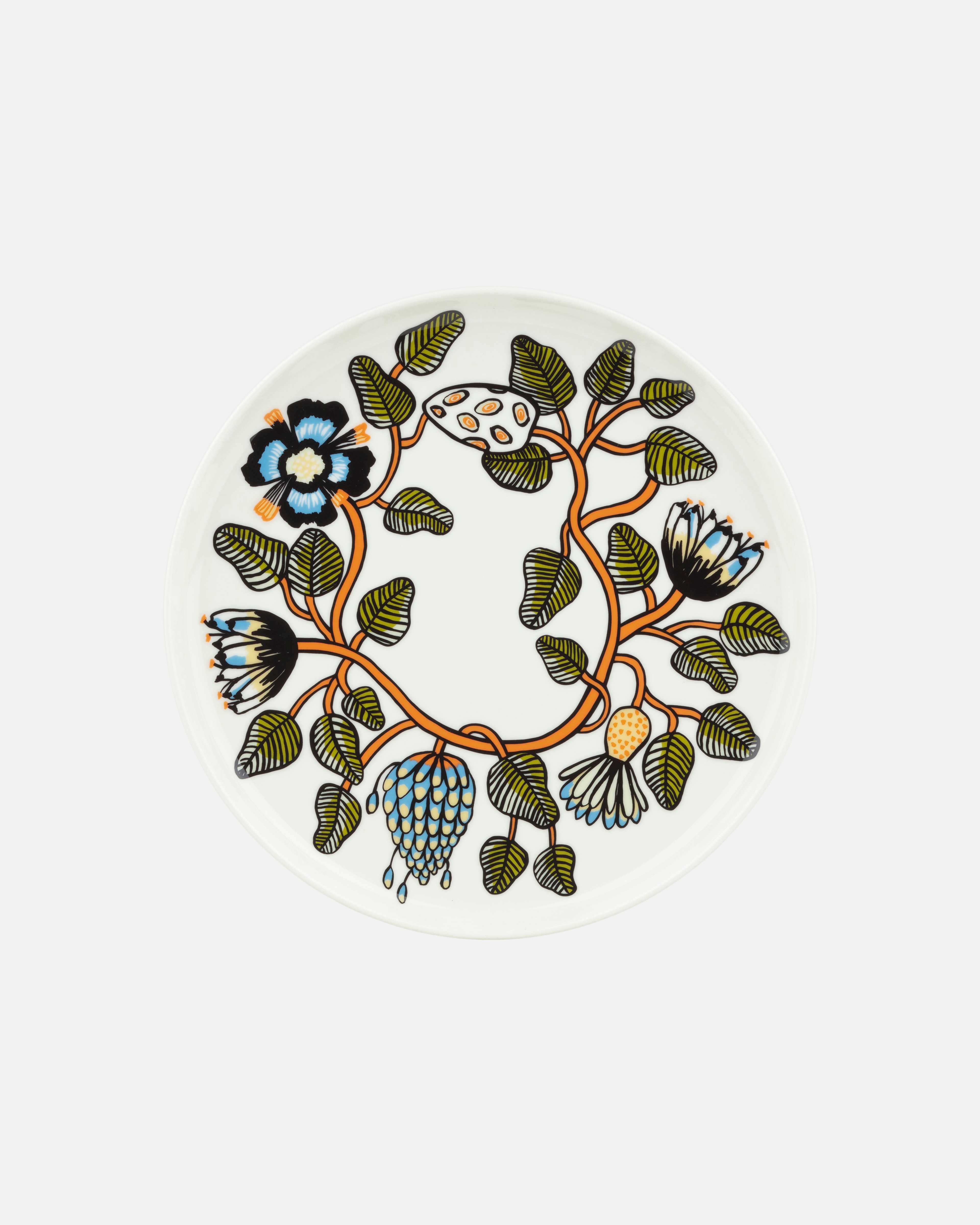 Oiva / Tiara, Plate 25 cm, white, warm or, green,