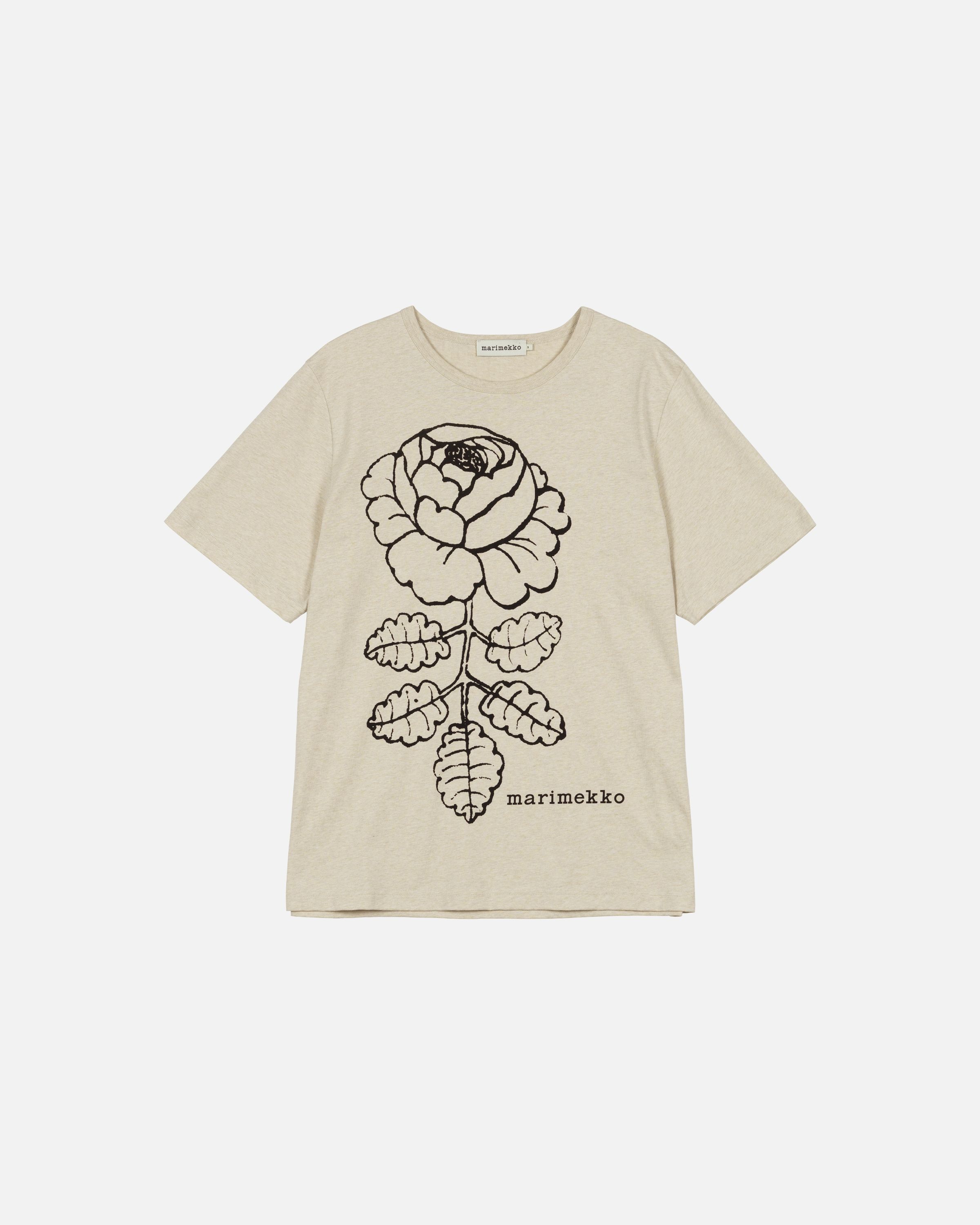 【2025SS】マリメッコ/ Veisto Vihkiruusu Placement Tシャツ Vihne Vihkiruusu Placement Tシャツ | Maija Isola | Marimekko