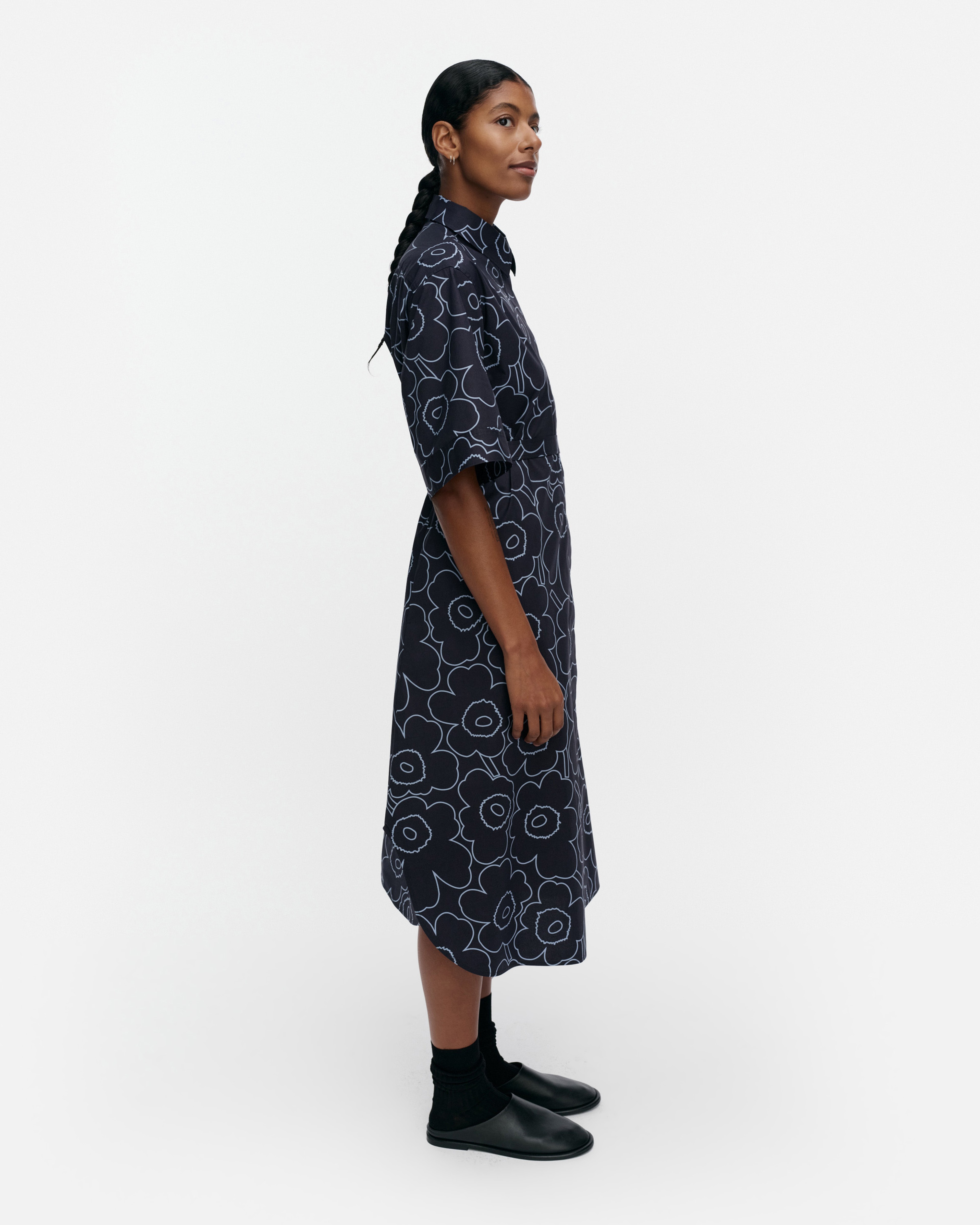 Popliini Piirto Unikko, Kleid, Dunkelblau, Hellblau,
