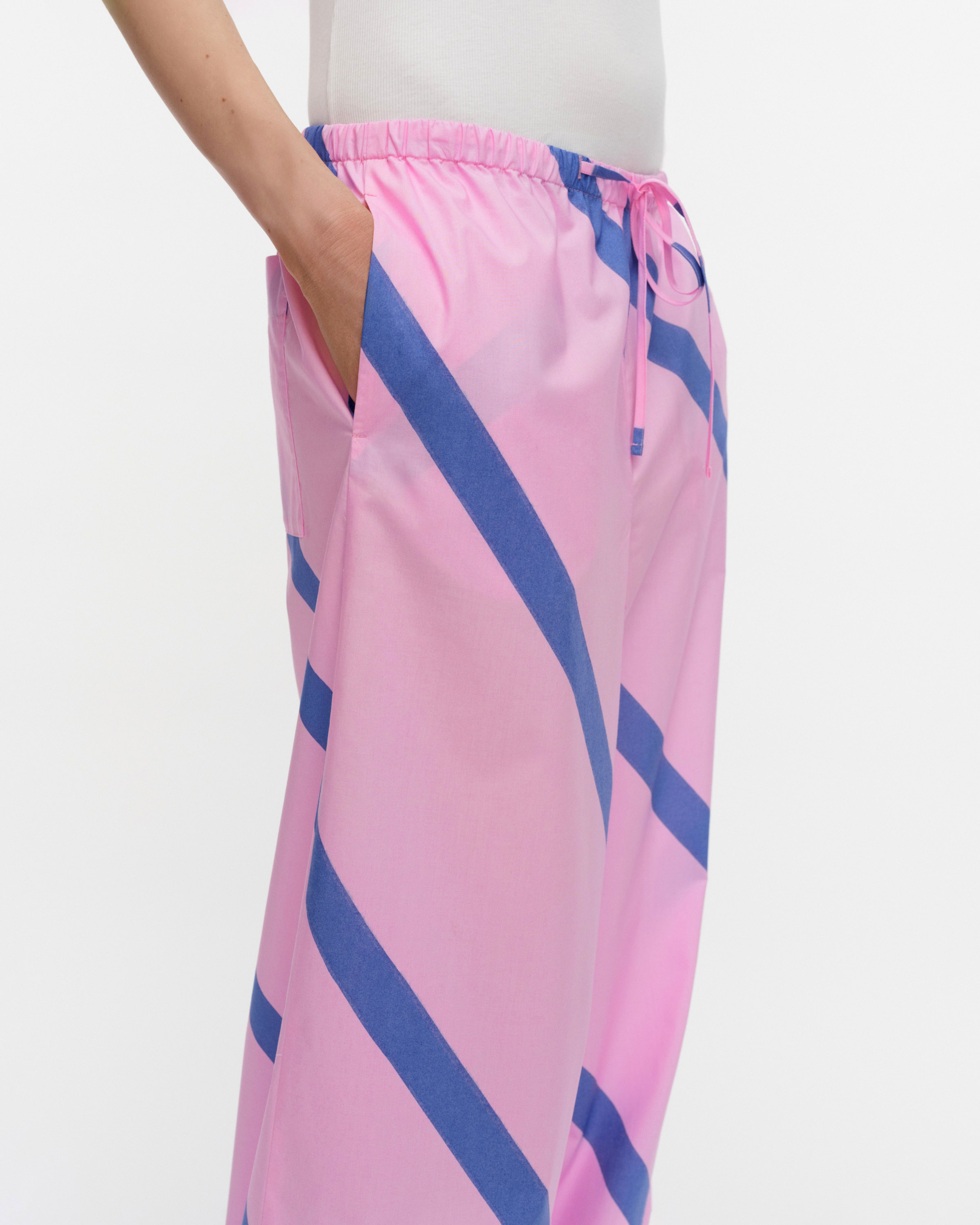 Puoti Basso, Trousers, blue, pink,