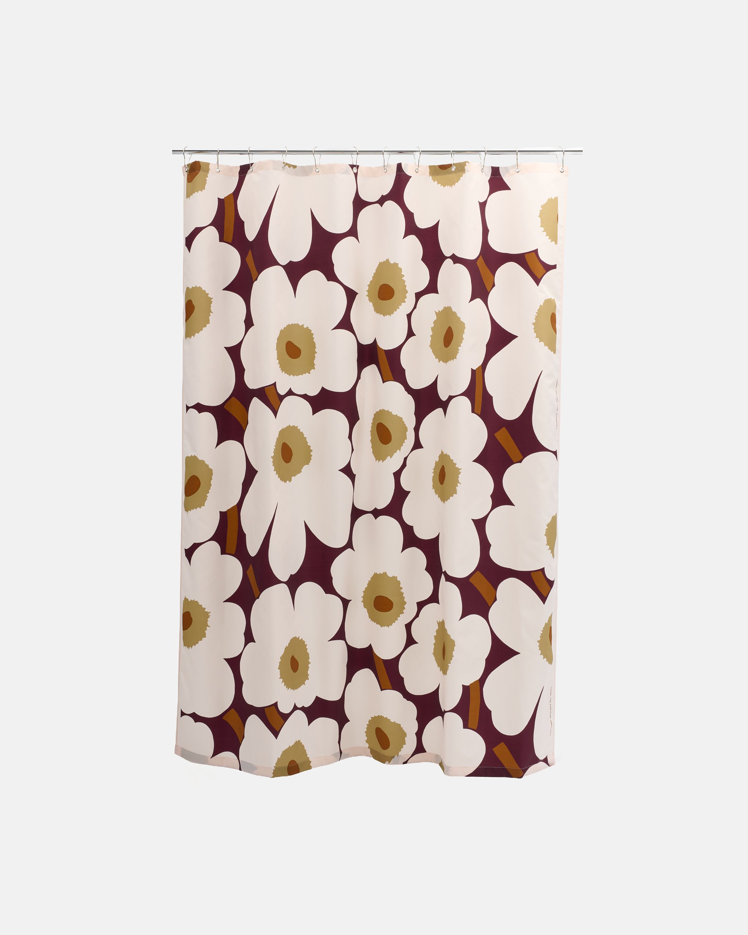 Unikko Shower curtain 180x200 cm plum, pink, elmwood, toffee