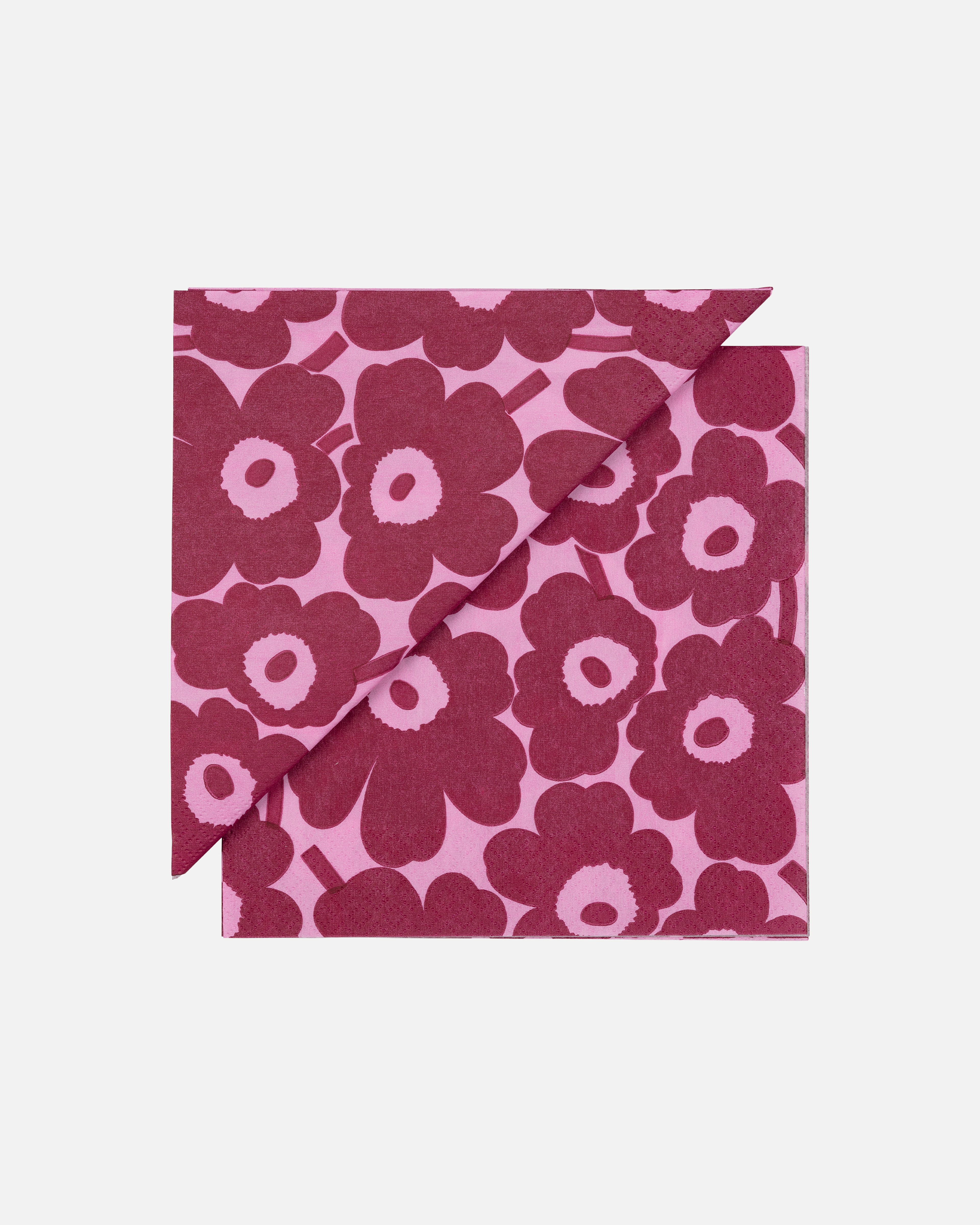 Mini Unikko, Paper napkin 33x33 cm, pink, deep red,