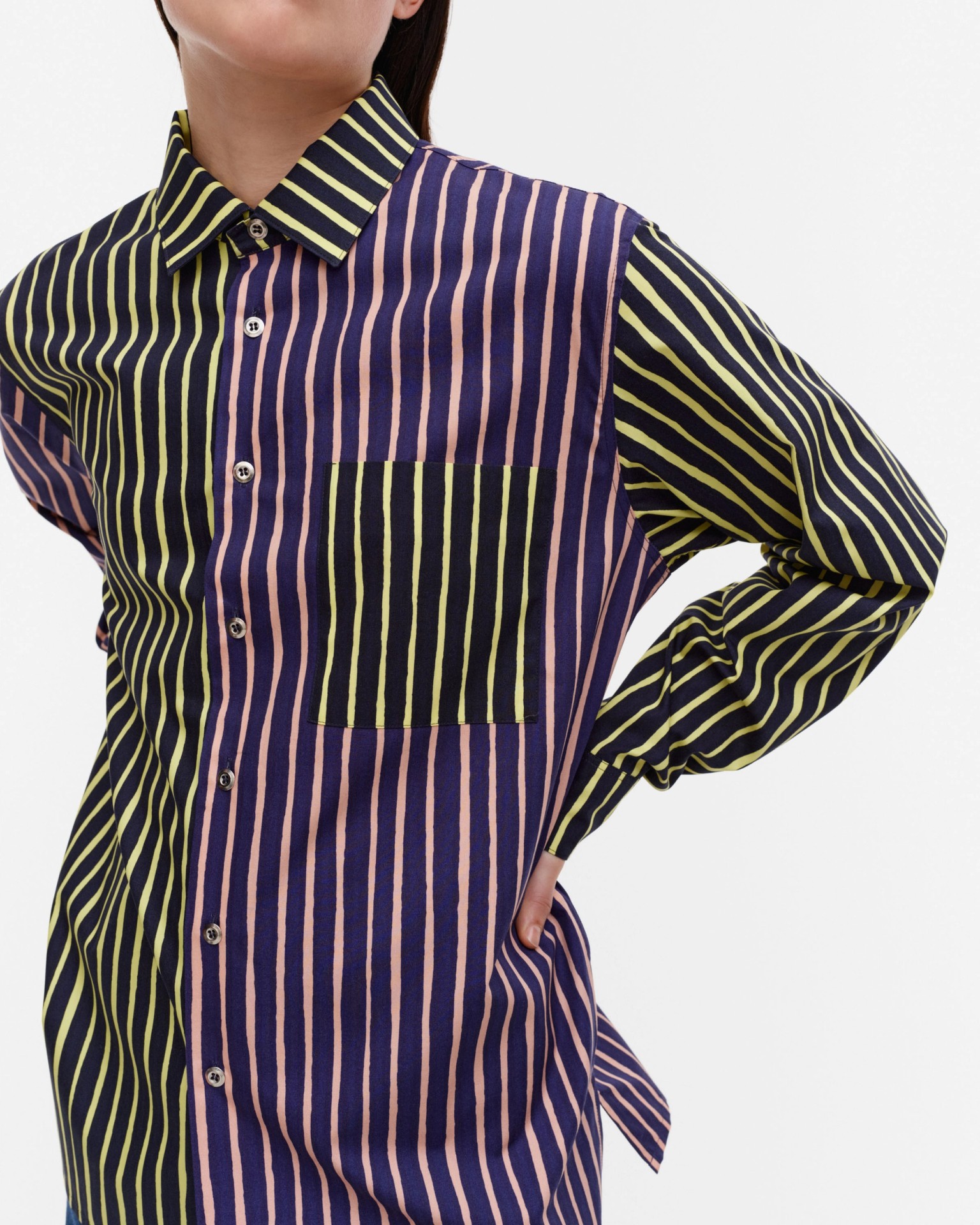 Jokapoika Multi, Kioski cotton shirt, multicolor navy,
