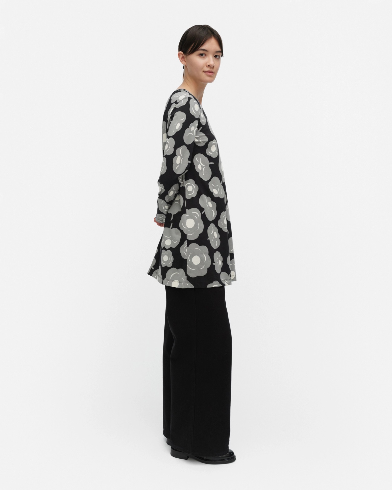 Kevät Tumma, Jersey tunic, black, grey, off white,
