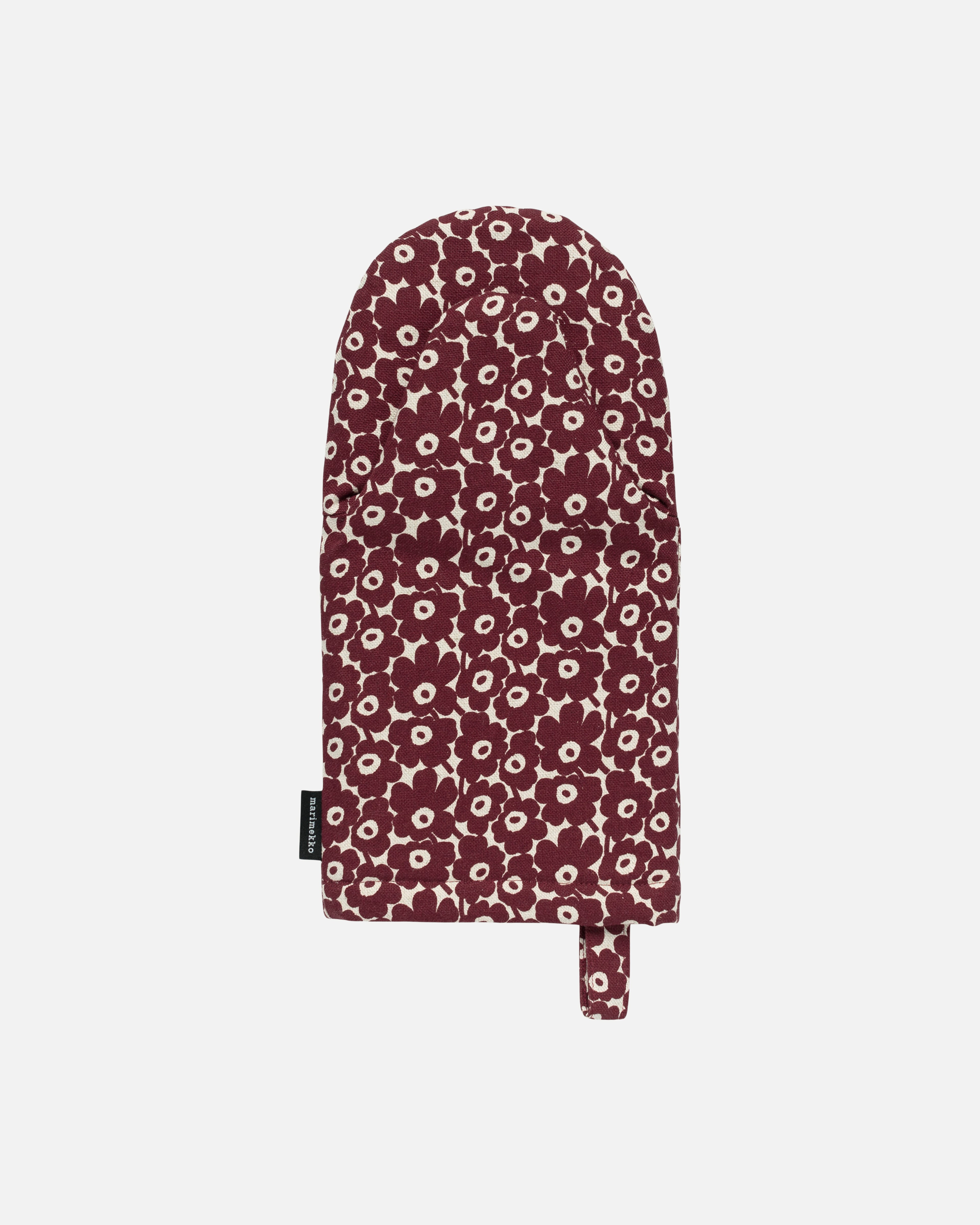 Pikkuinen Unikko, Oven mitten, linen, burgundy,
