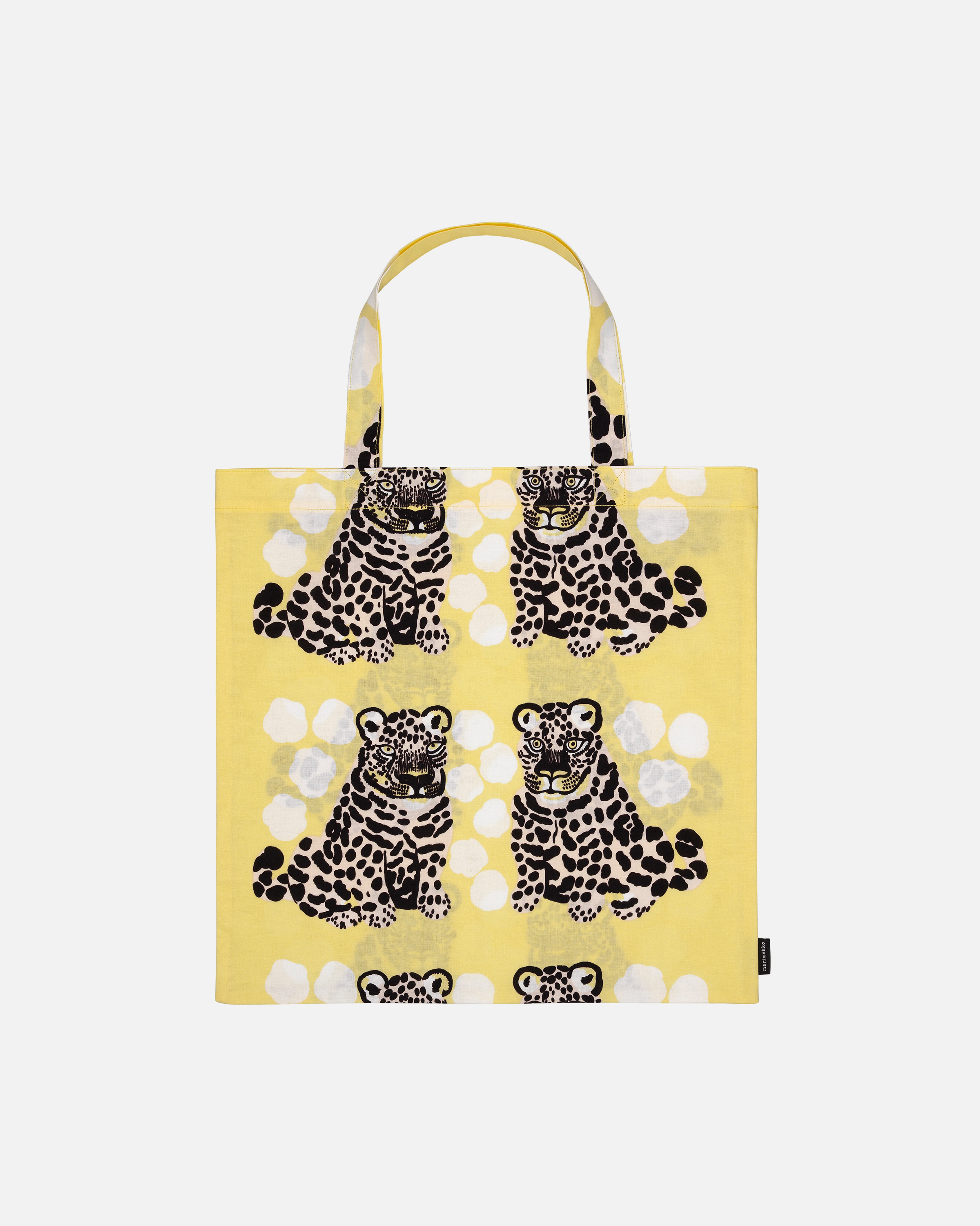 Kaksoset, Bag 43x44 cm, light yellow, black, greige,