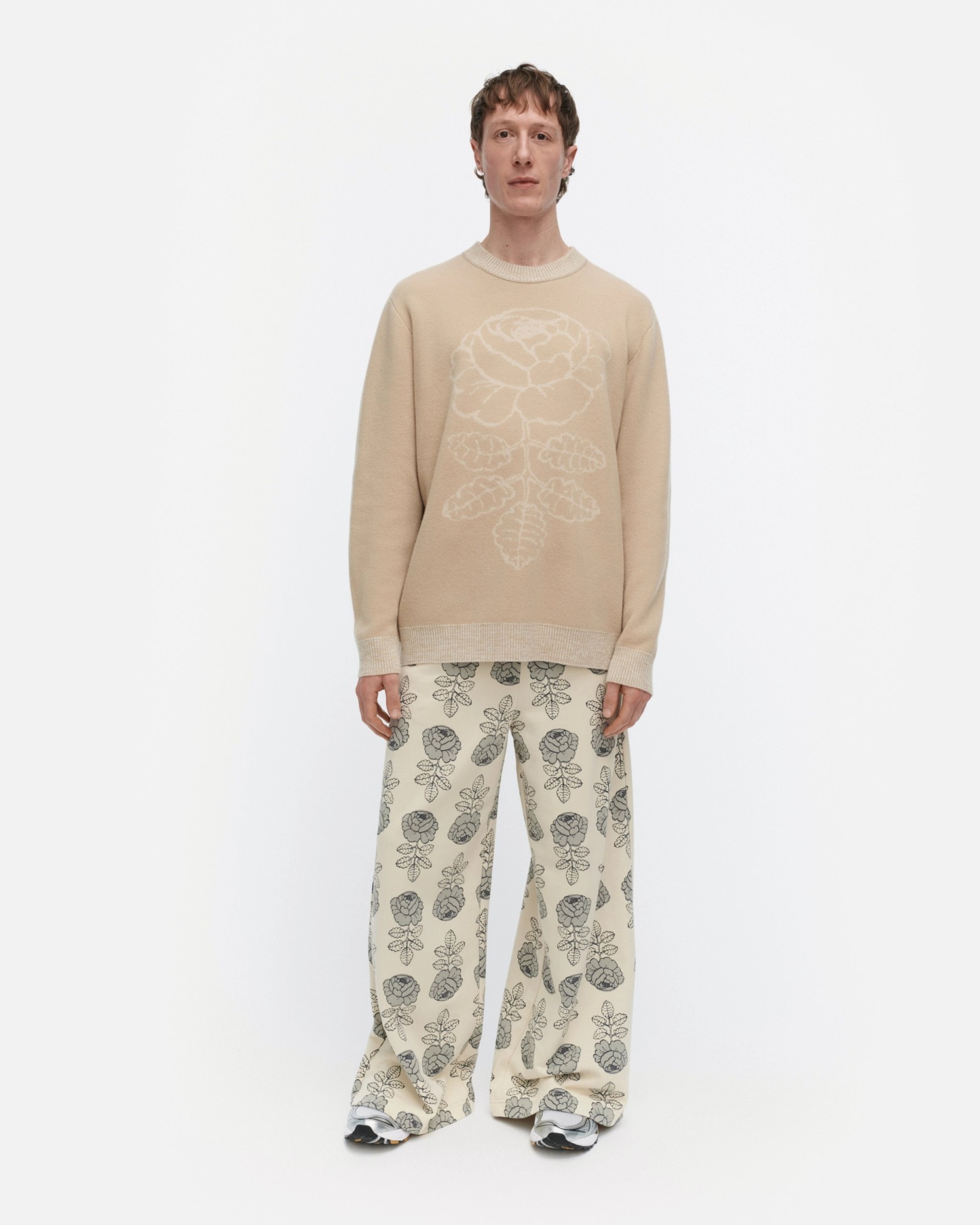 RWS Ruusut Vihkiruusu, Knitted wool pullover, beige, off white,