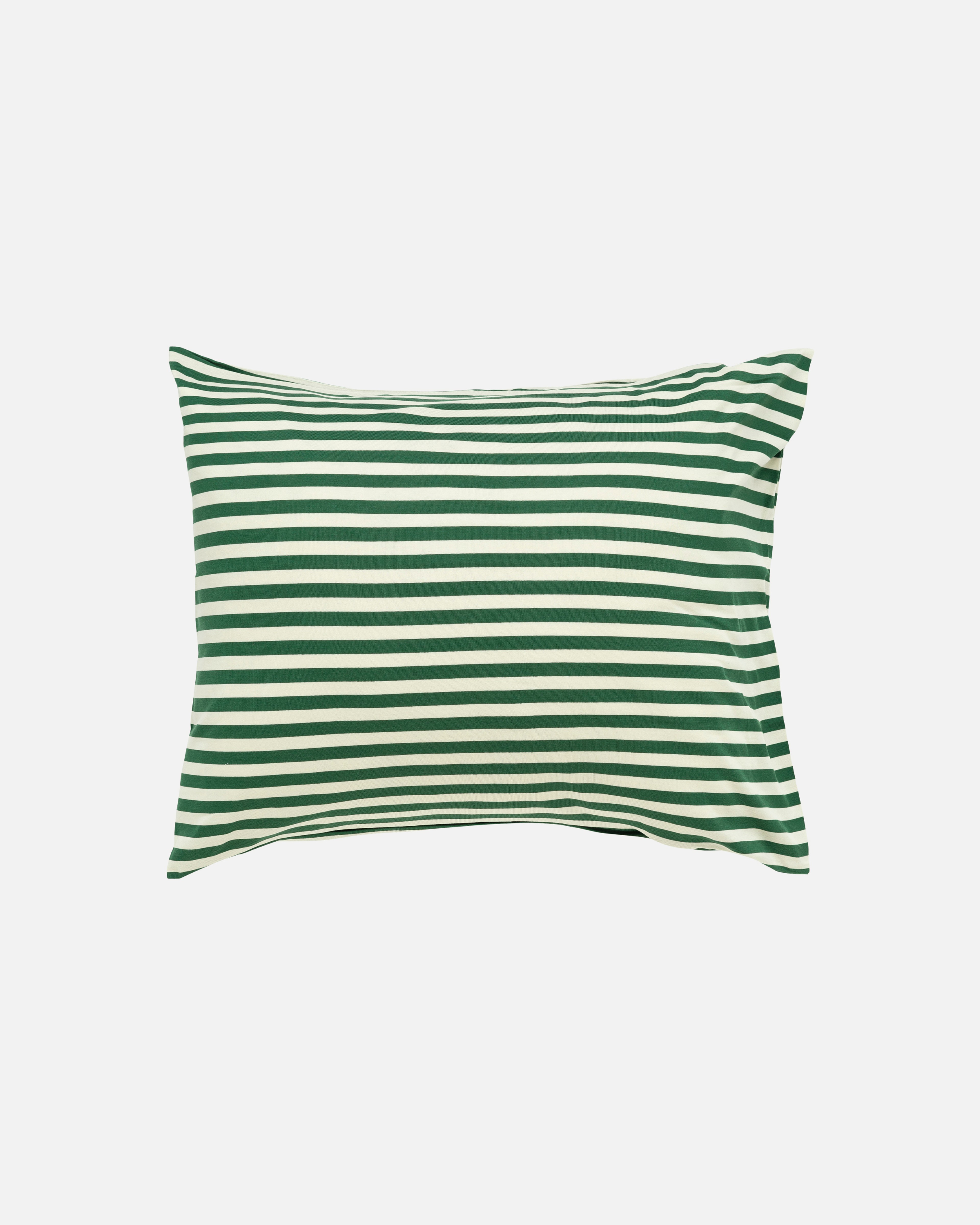 Tasaraita, Pillow case 50x60 cm, off white,dark green,