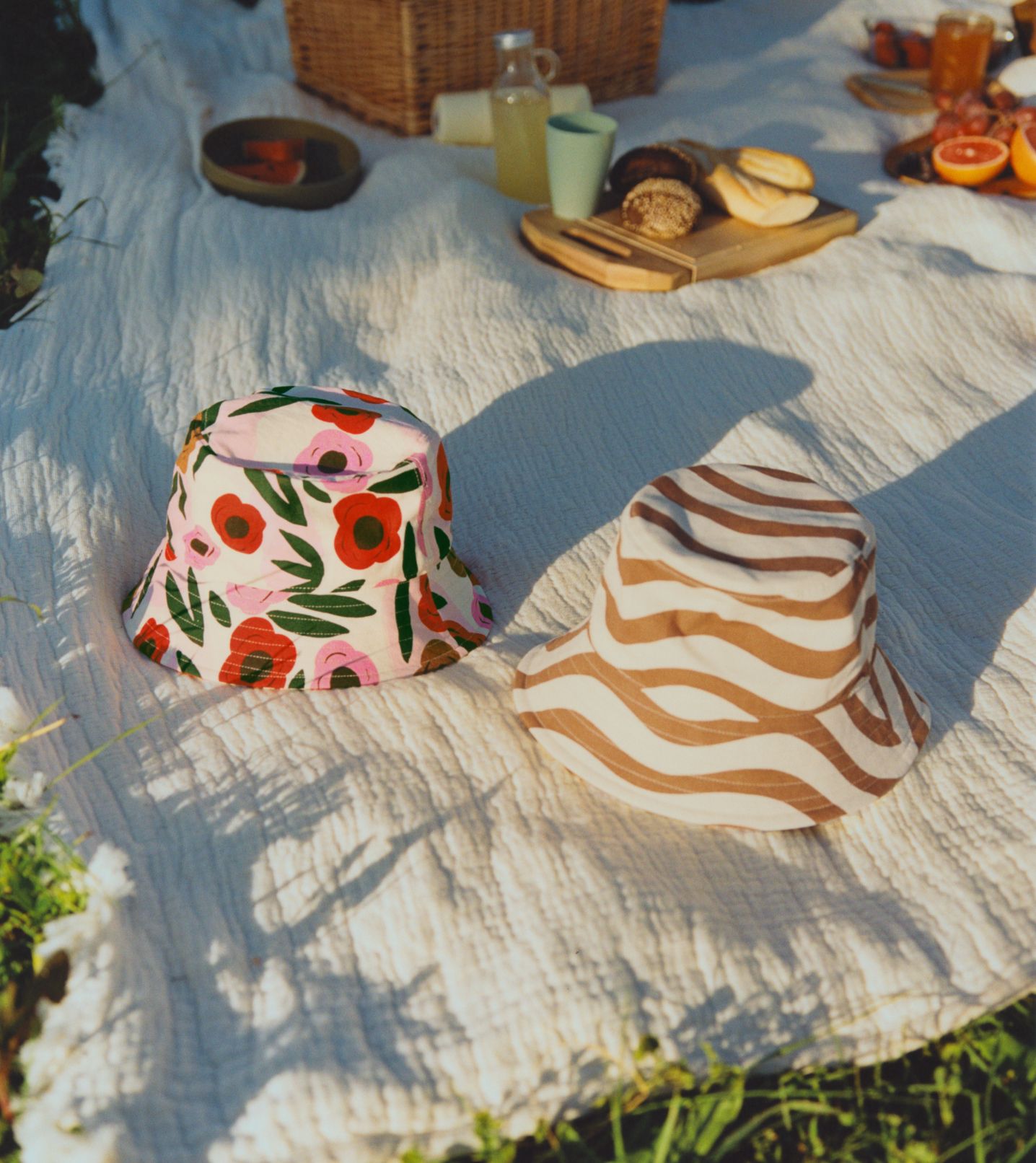 Uniqlo and Marimekko collaboration bucket hats in piknik blanket