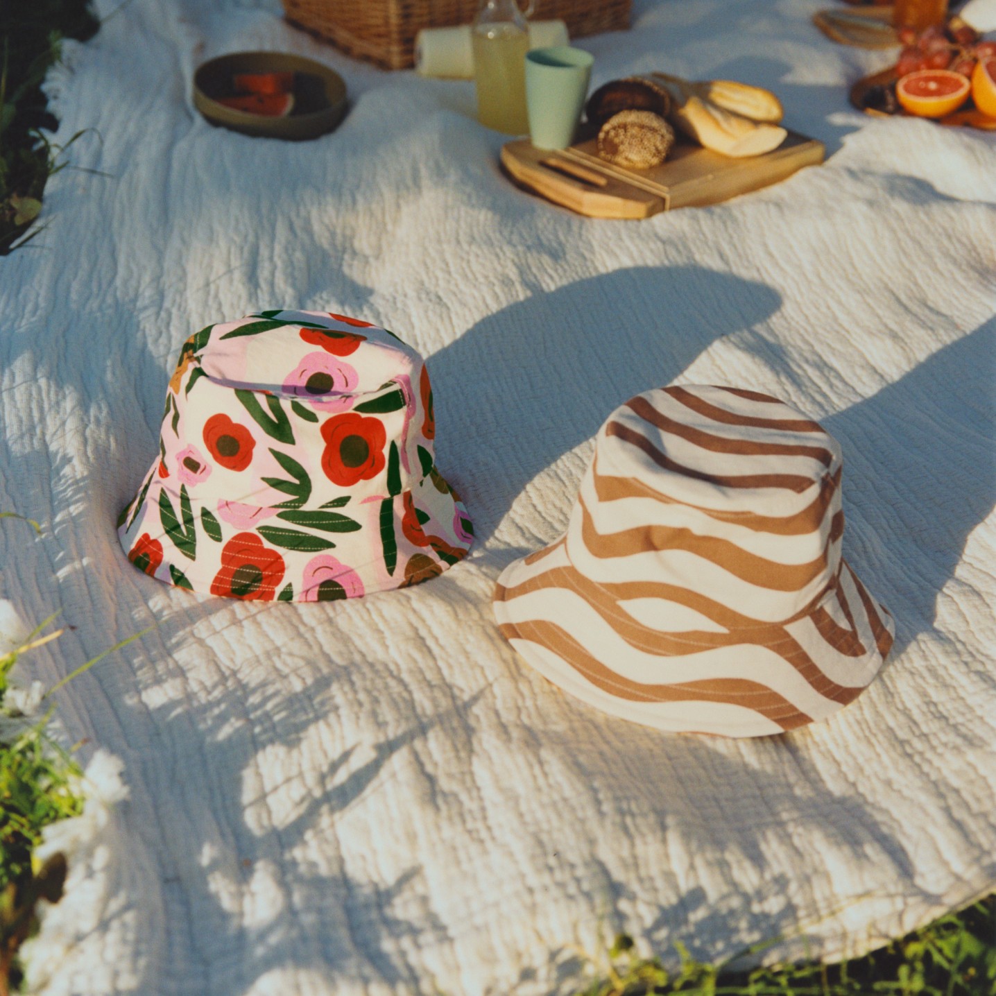 Uniqlo and Marimekko collaboration bucket hats in piknik blanket