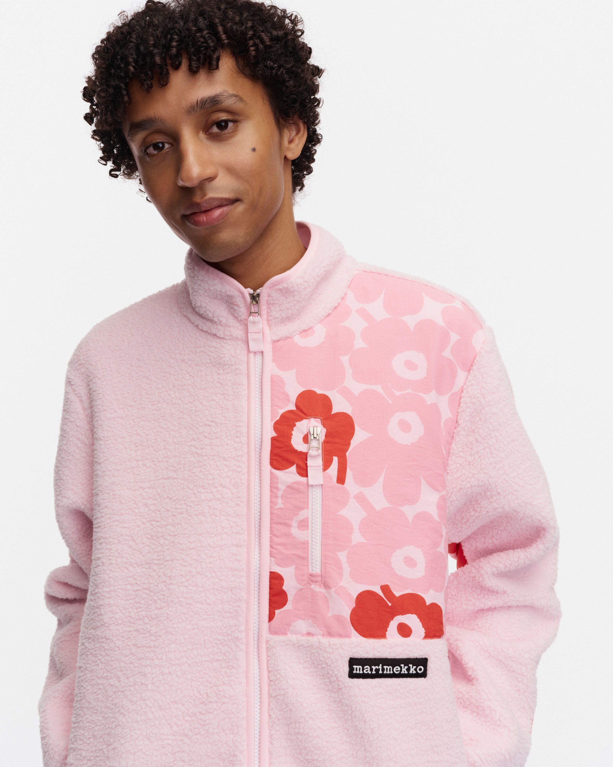 Vaellus Mini Unikko Kioski coat light pink, red | Marimekko