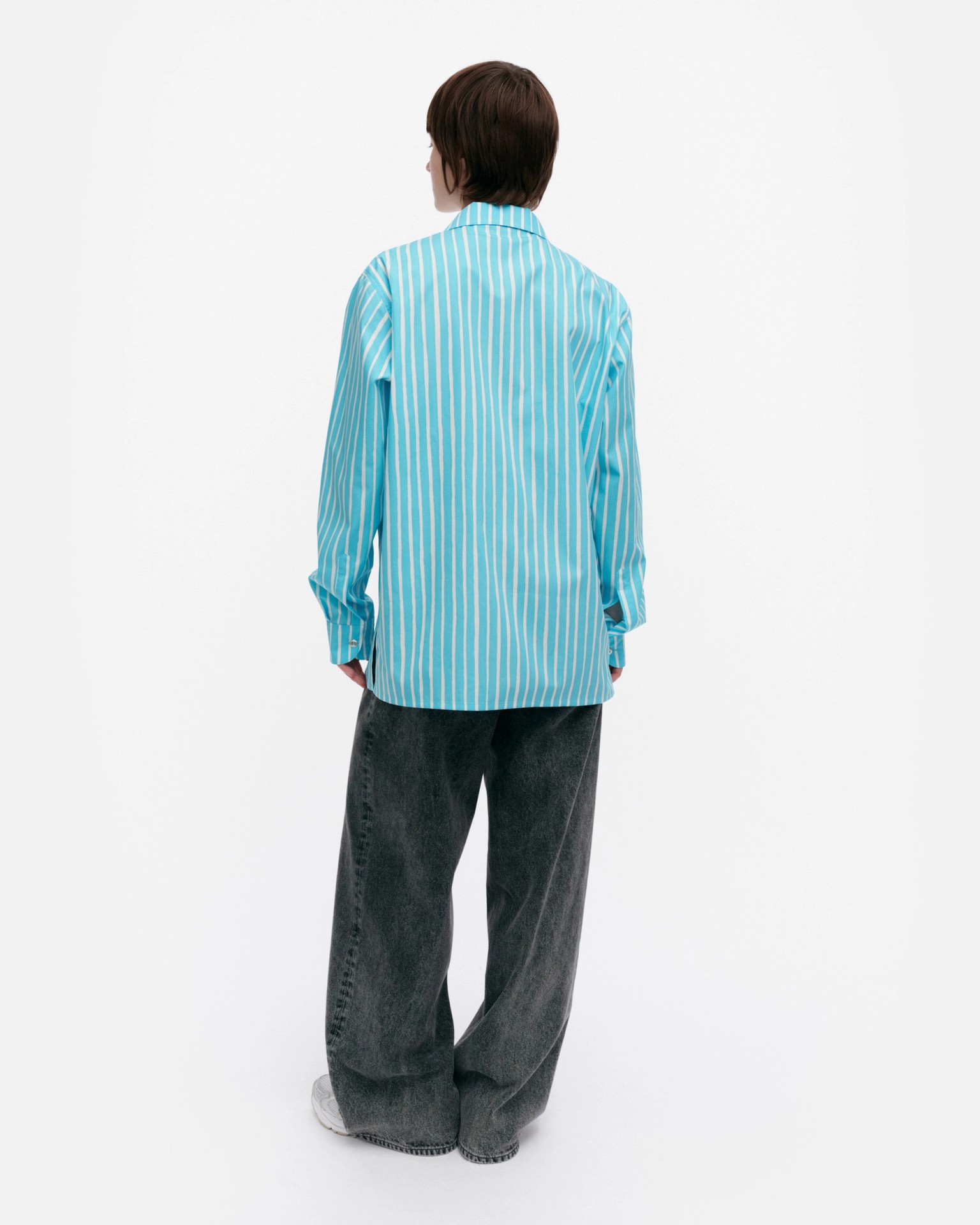Jokapoika, Kioski cotton shirt, turquoise, off white,