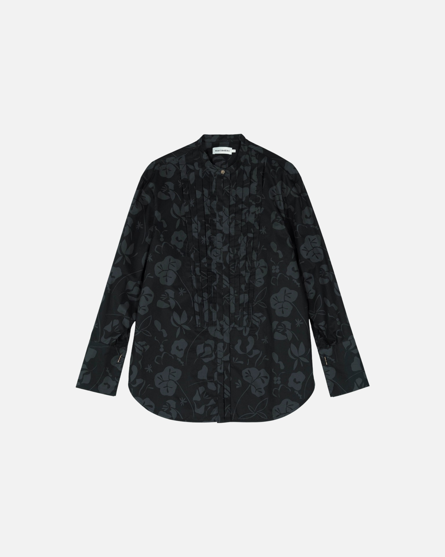 Heti Nokturno, Cotton poplin shirt, black, dark grey,