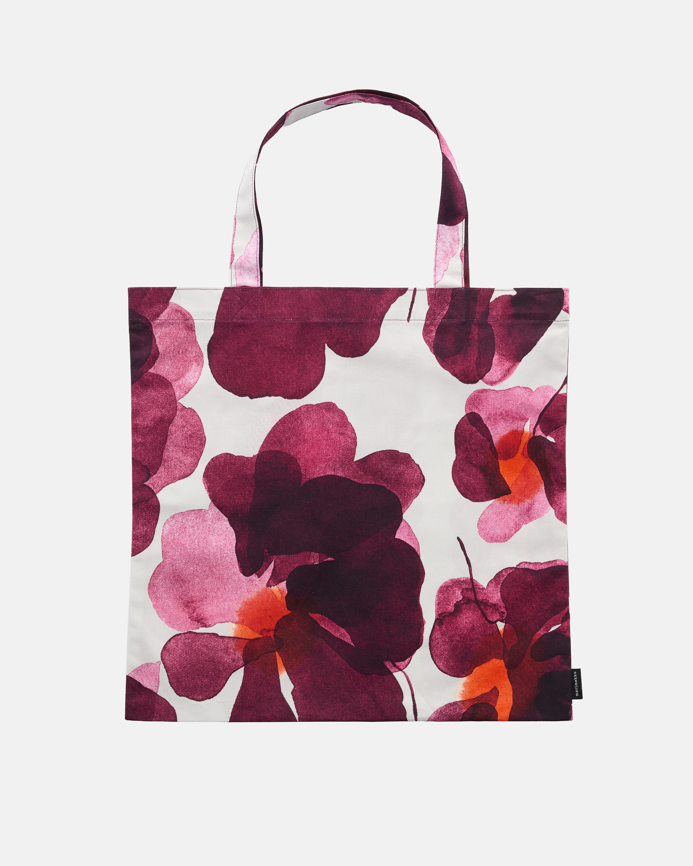 Pieni Unikko Tote bag plum,cranberry,off white,rose | Marimekko