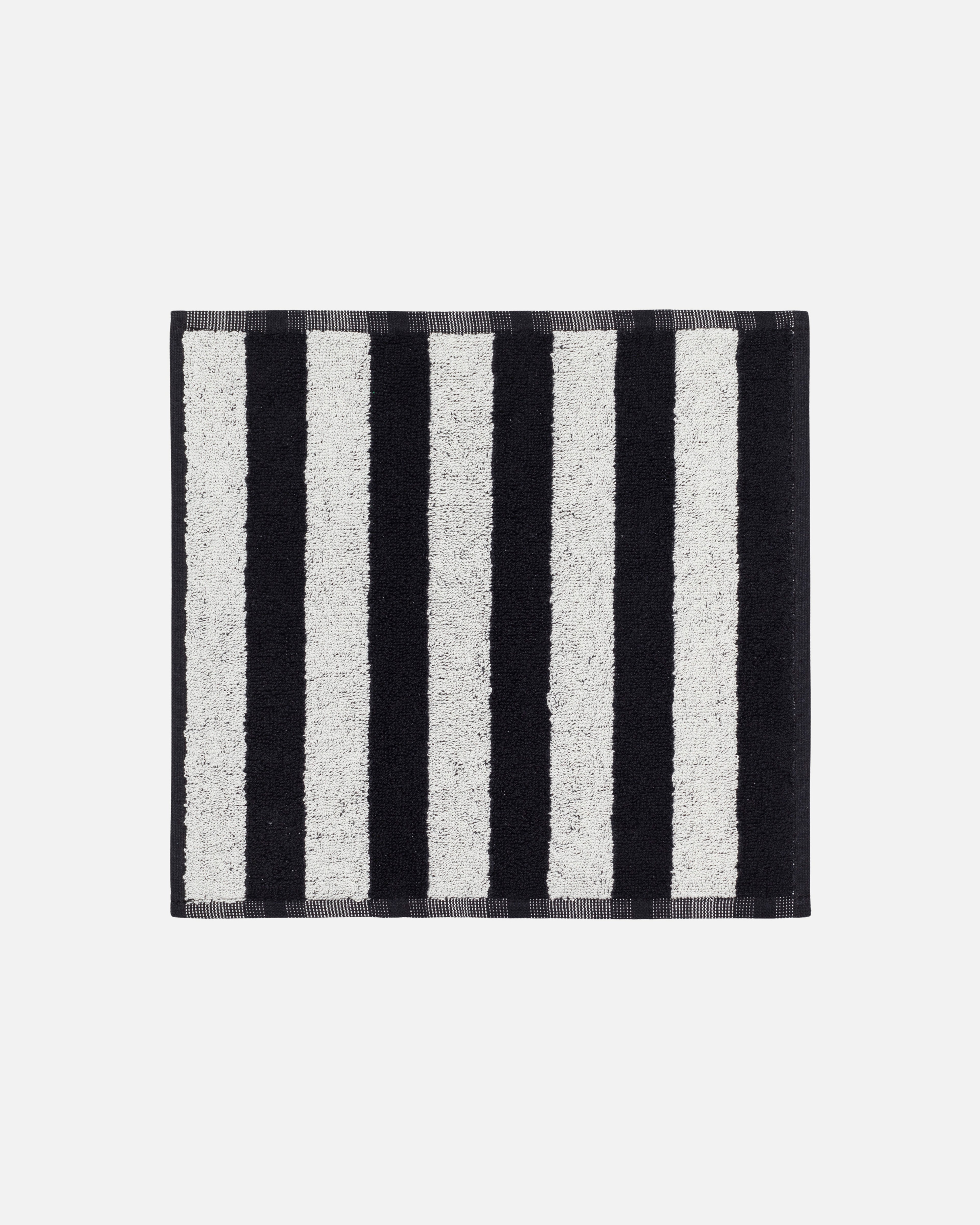 Kaksi Raitaa, Mini towel 30x30cm, black, white,
