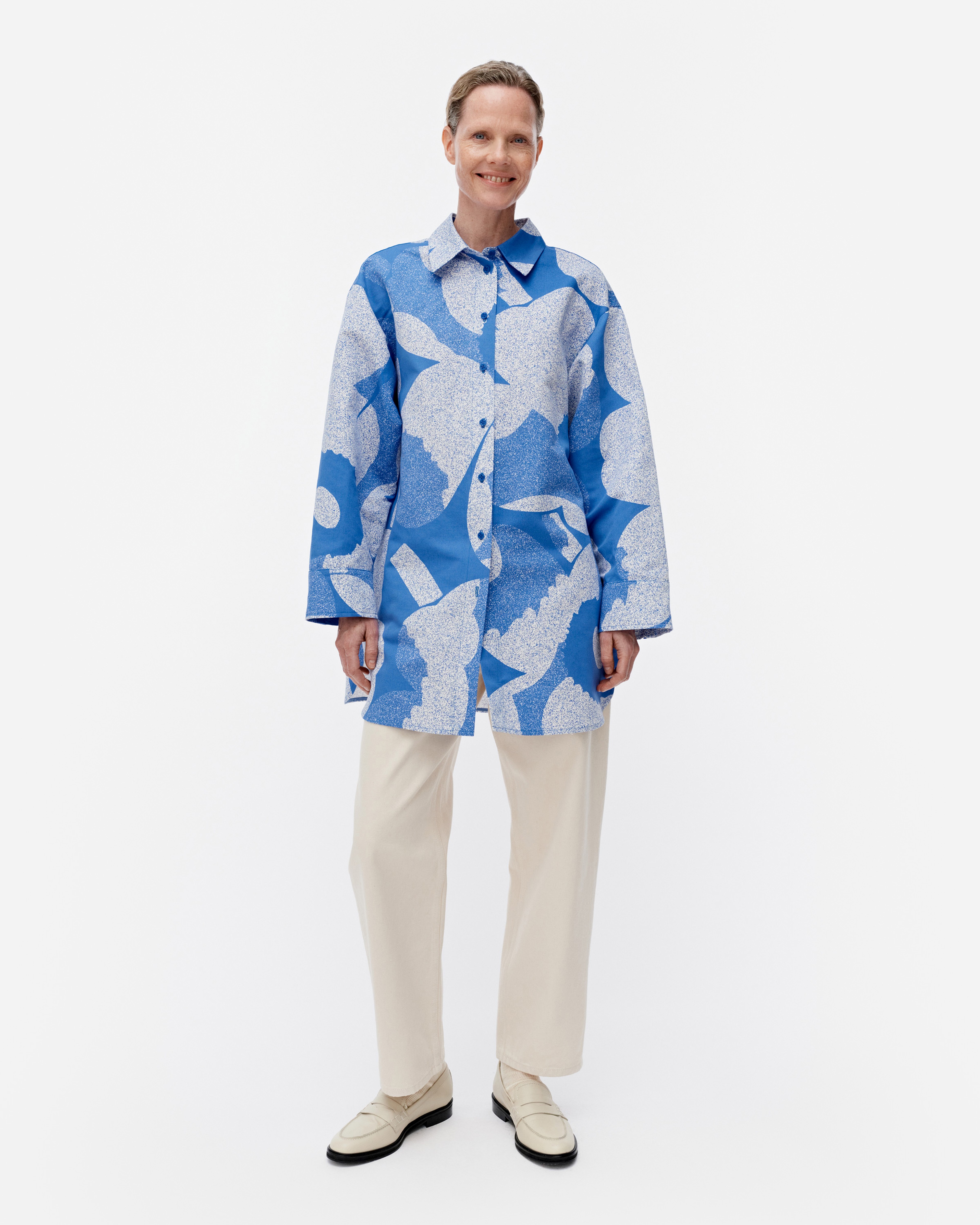 Heitto Unikko, Blouse, blue, white,