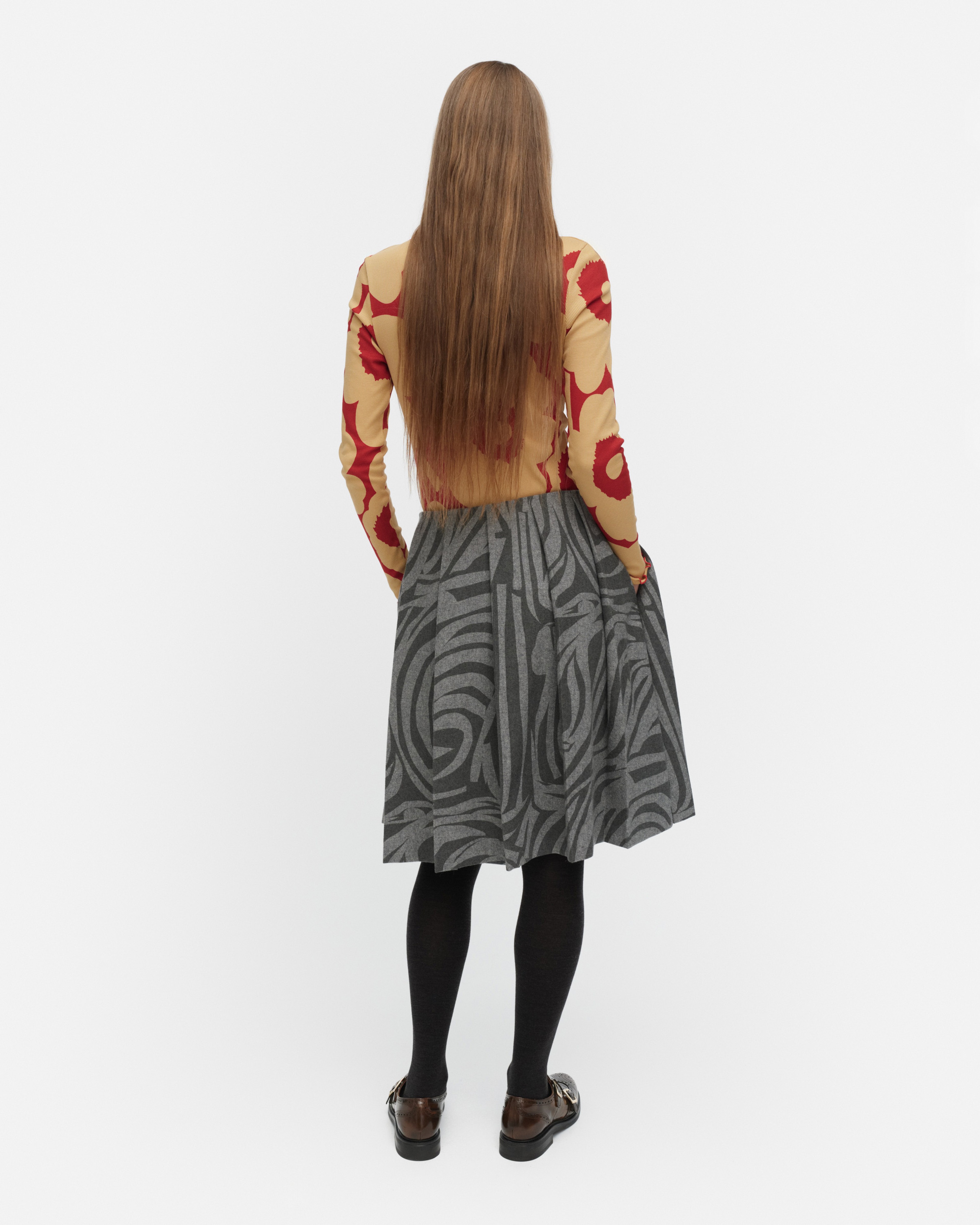 Daalia Jokuraita, Skirt, grey, light grey,