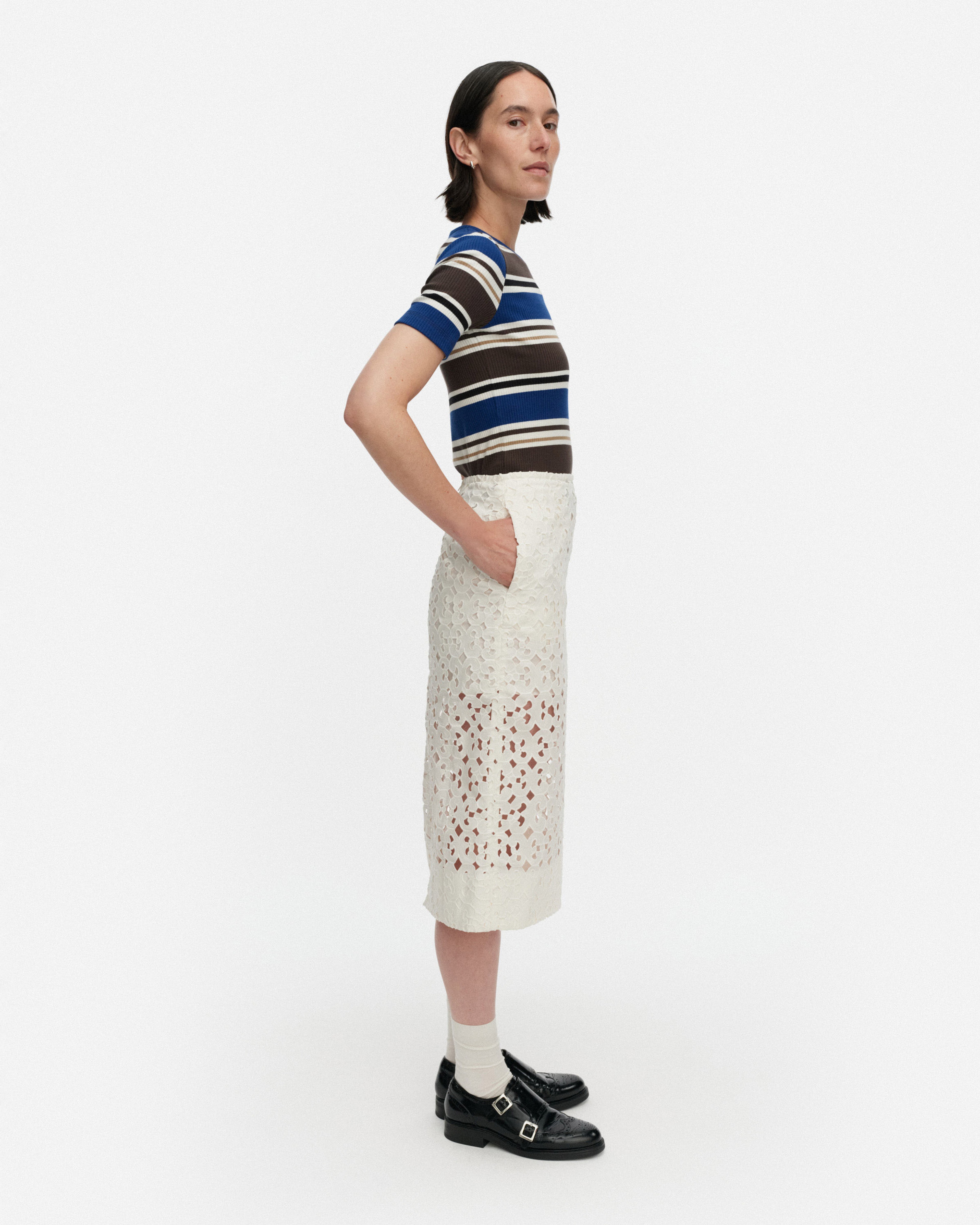 Nokkeluus Keidas, Jupe, blanc cassé,