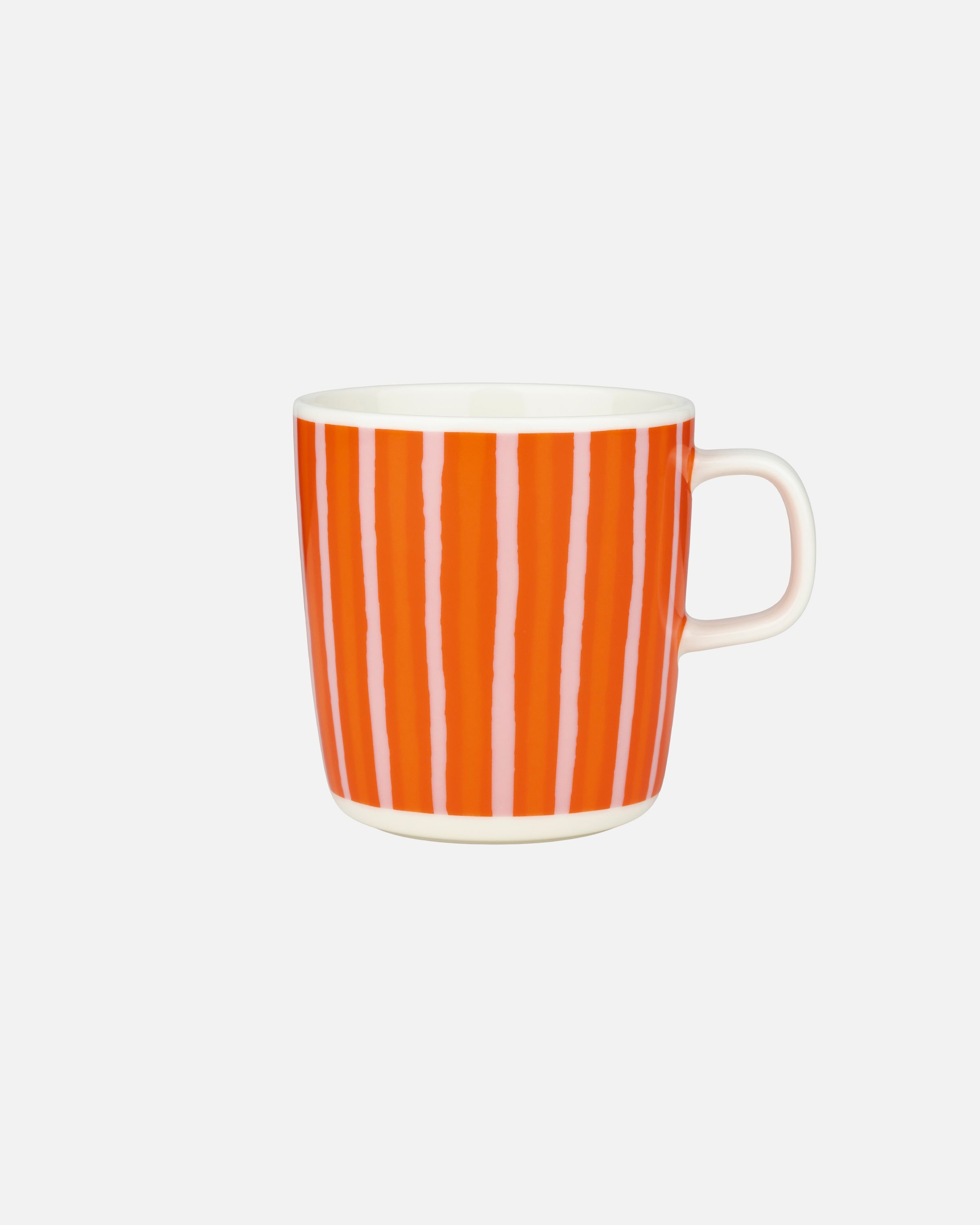 Oiva / Piccolo Mug 4 dl white, pink, orange | Marimekko
