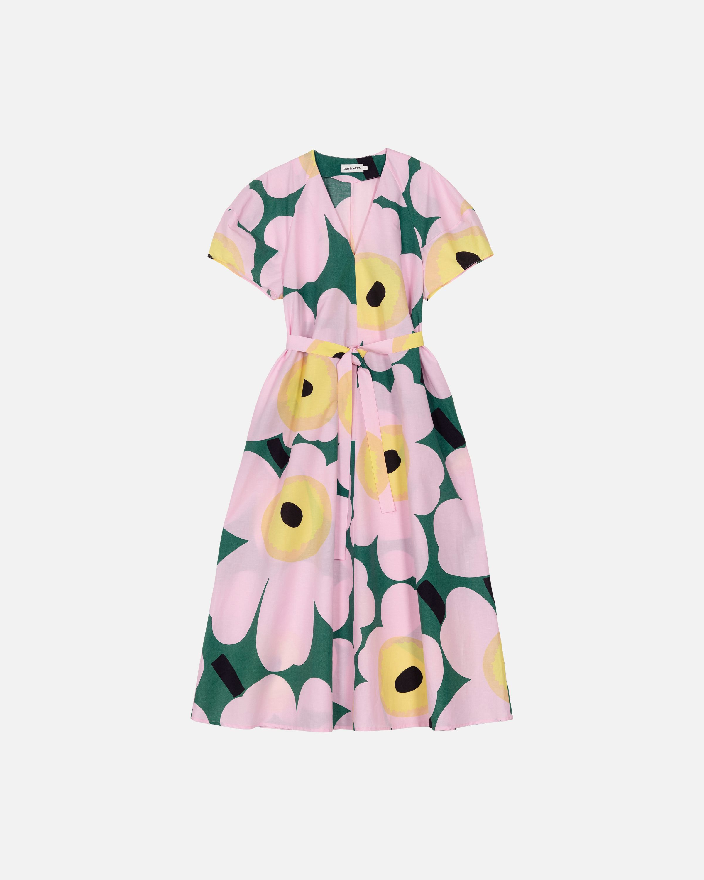 Kaffet Unikko Dress green, light pink, yellow | Marimekko