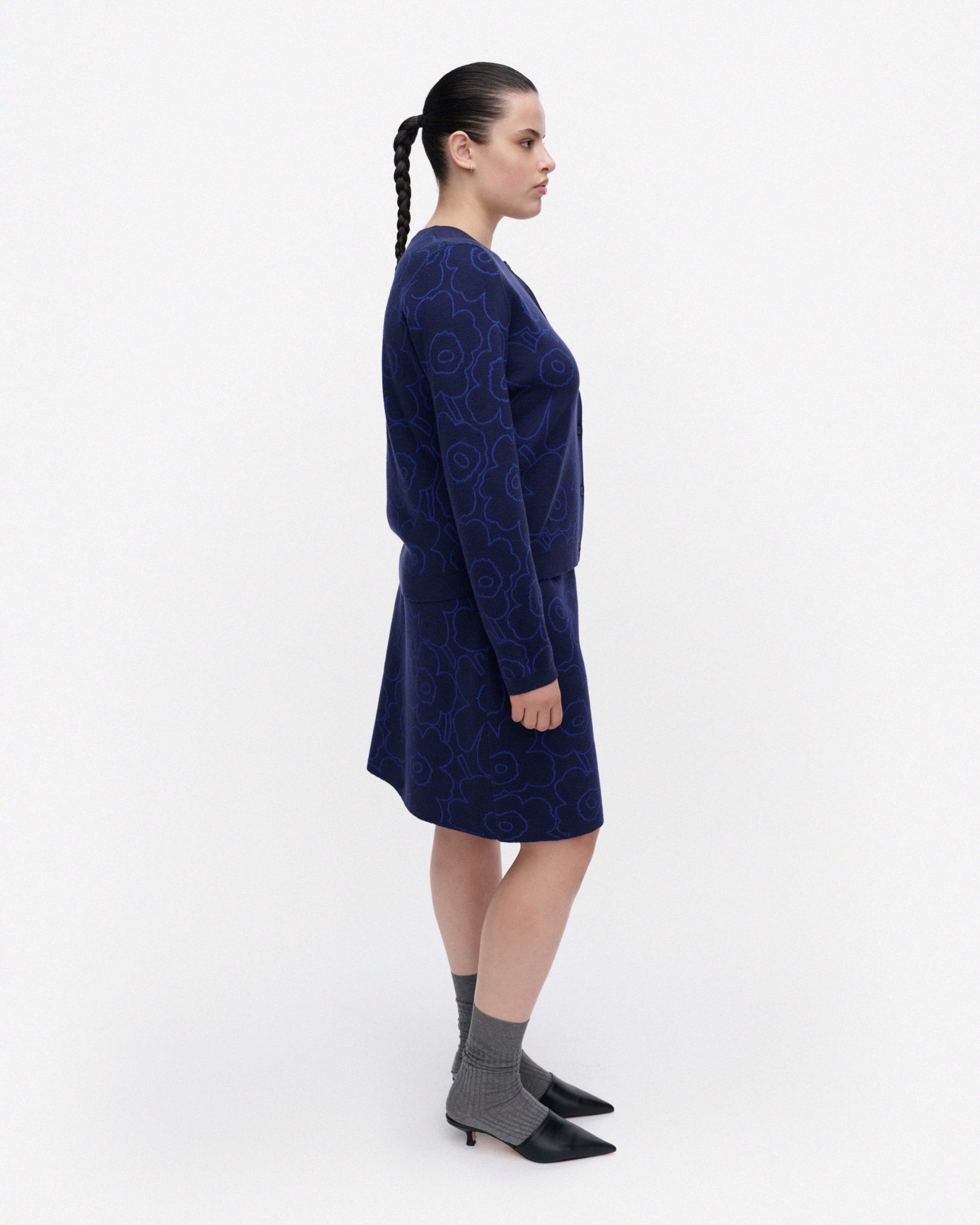 Villi Piirto Unikko, Knitted cardigan, dark navy, bright blue,