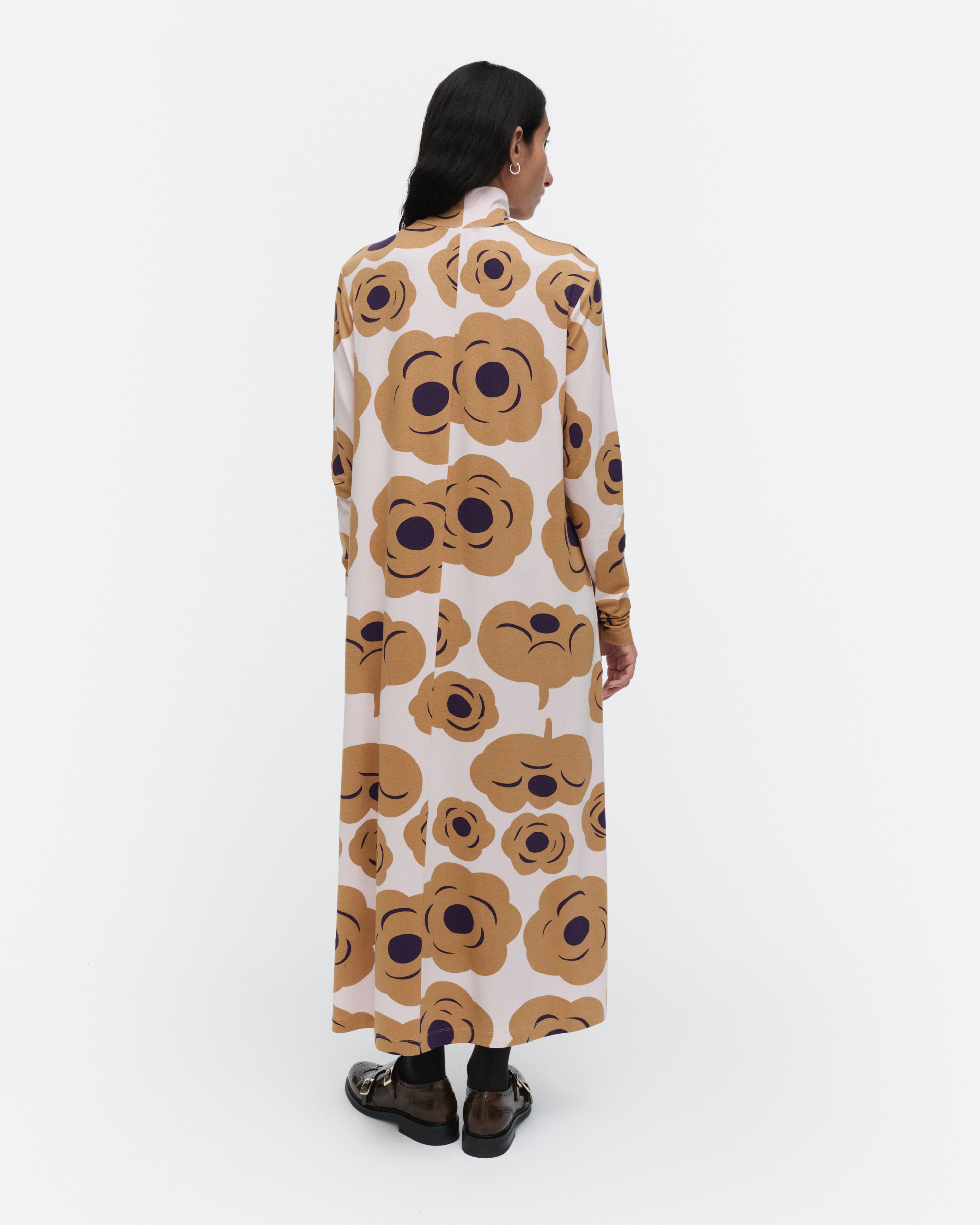 Cavea Tumma, Jersey dress, light pink, brown, dark purple,