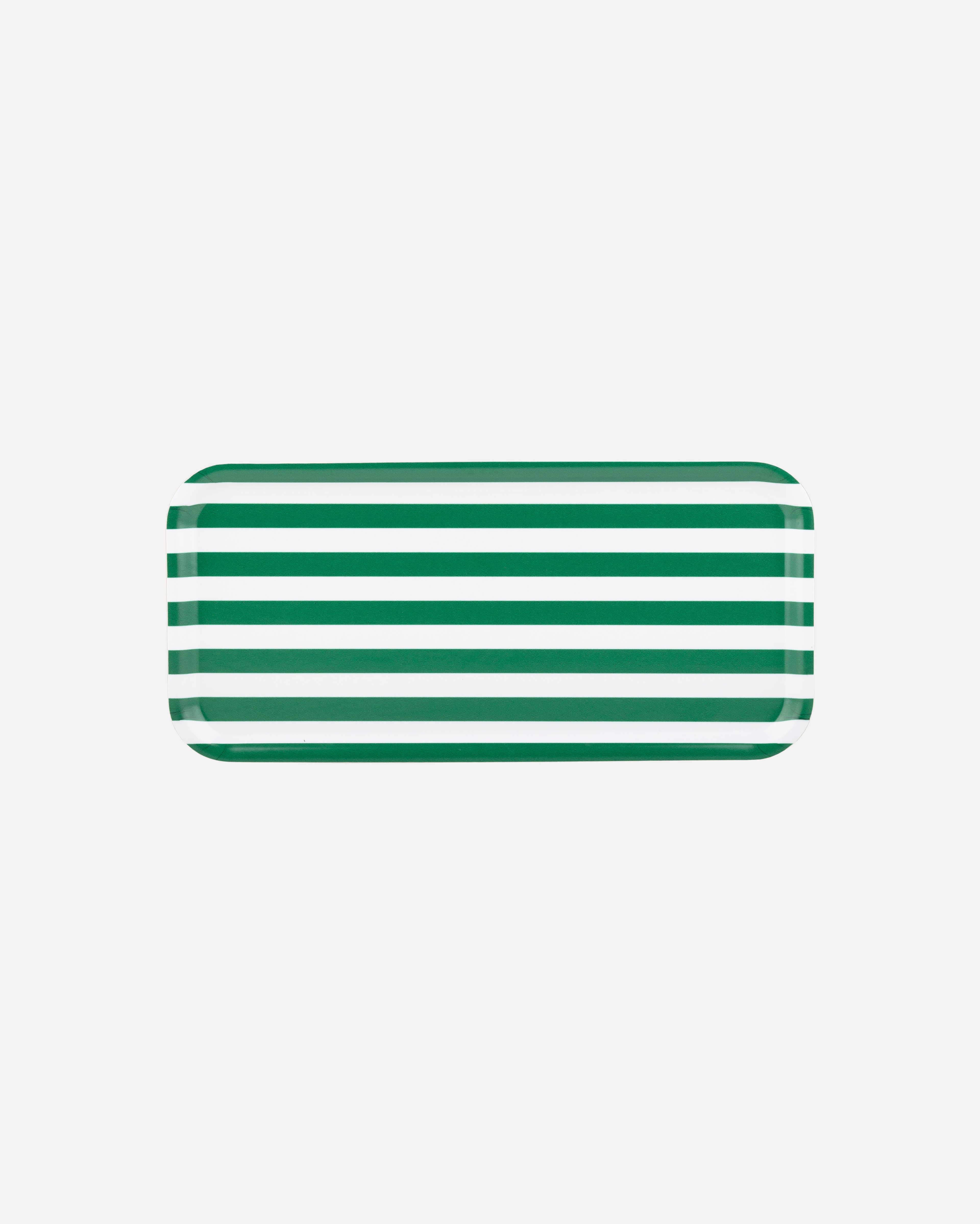 Tasaraita, Tarjotin 15x32 cm, valkoinen,vihreä,