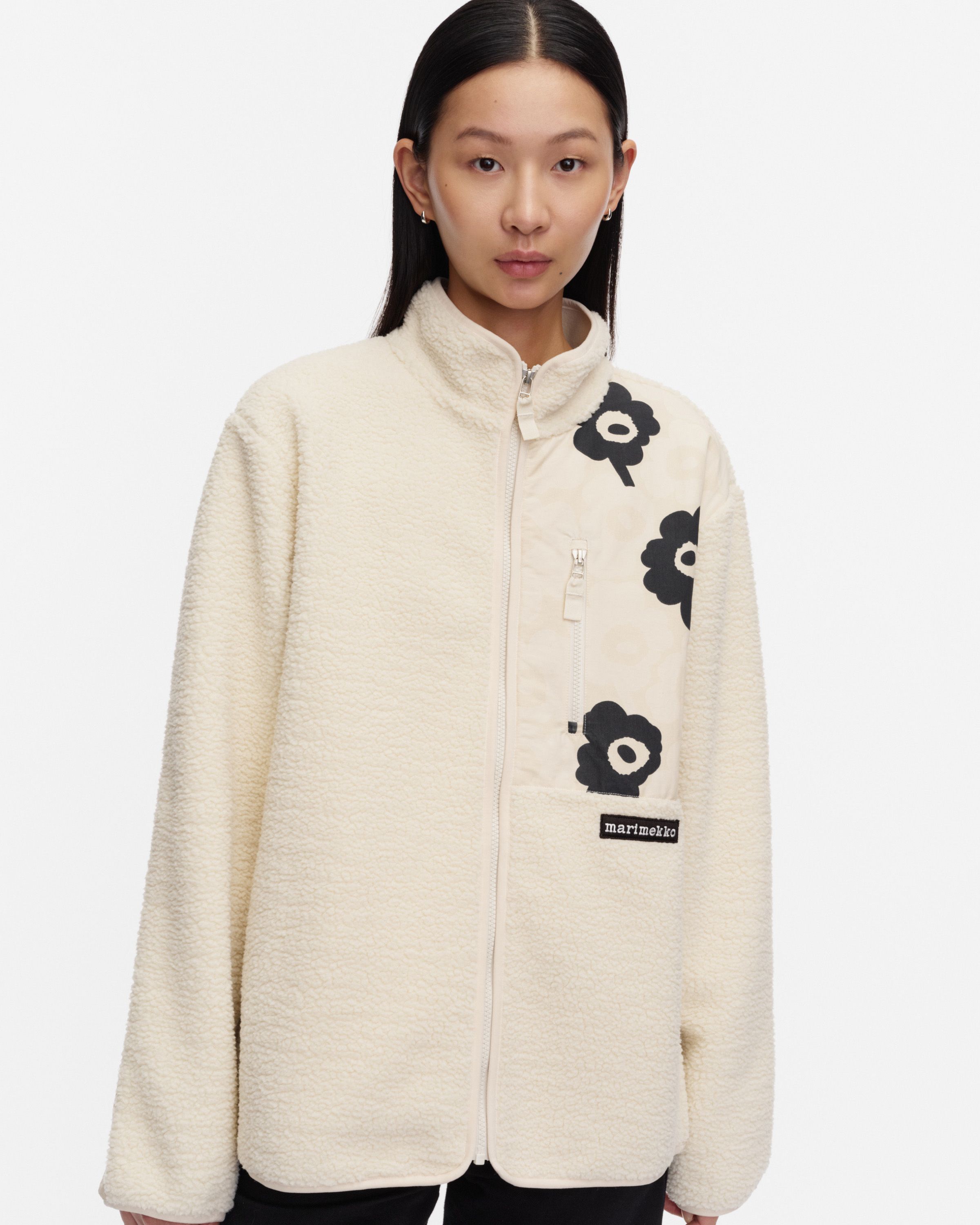 Vaellus Mini Unikko Kioski coat off white, white, black | Marimekko