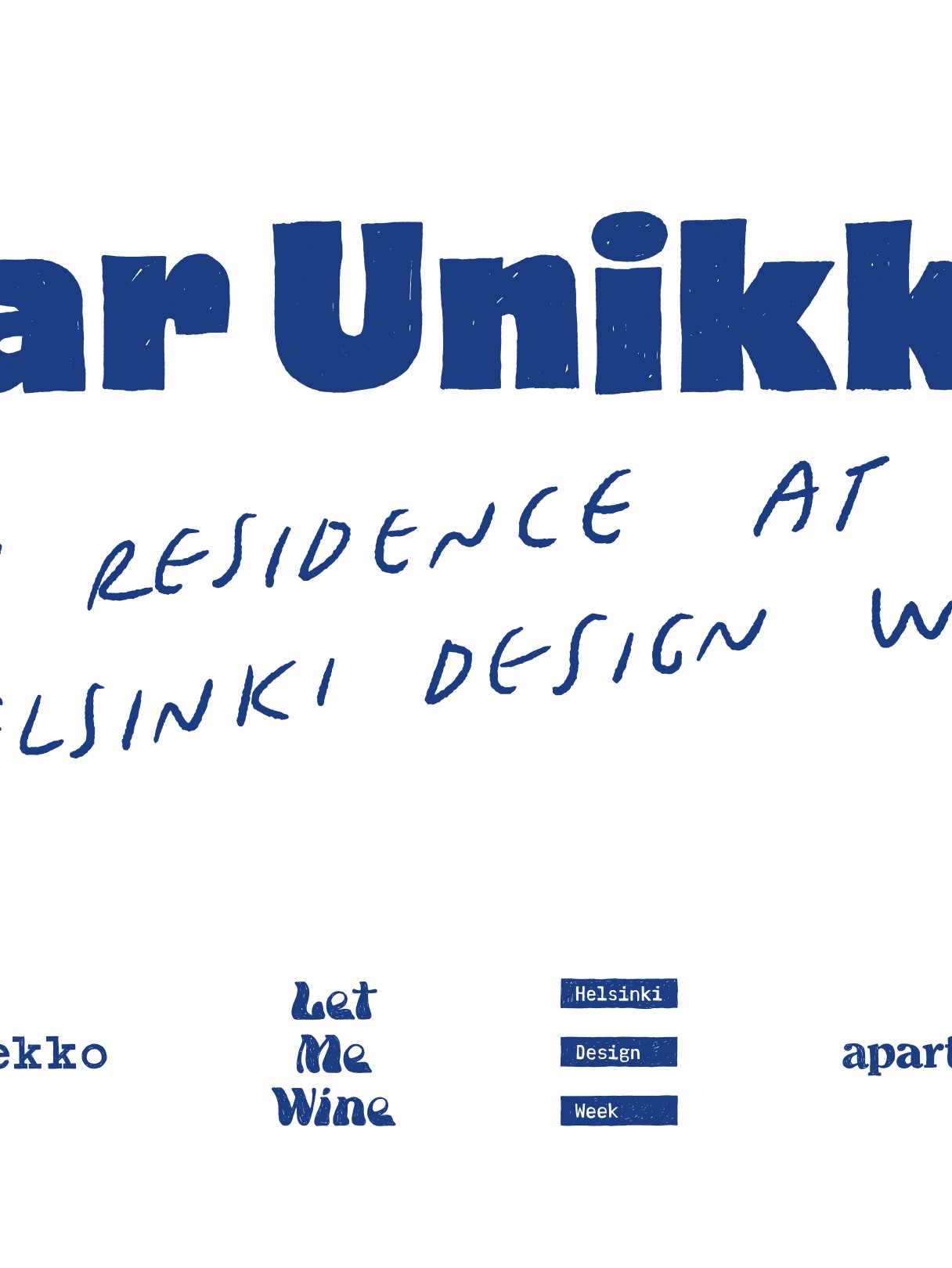 Bar Unikko journal image with Marimekko, Let Me Wine, Helsinki Design Week and Apartamento logos