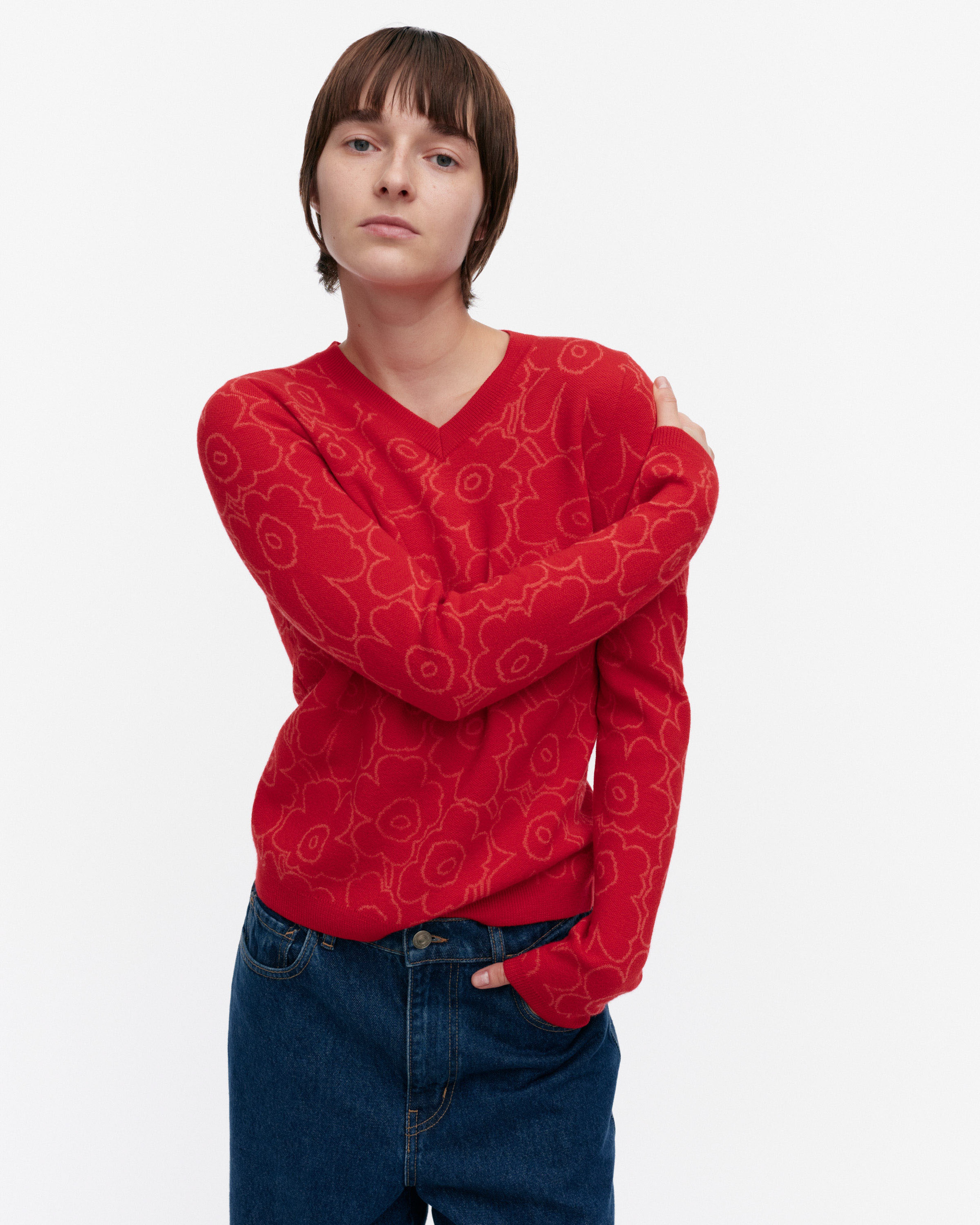 RWS Rullata Mini Piirto Unikko, Neulepaita, punainen, punainen,