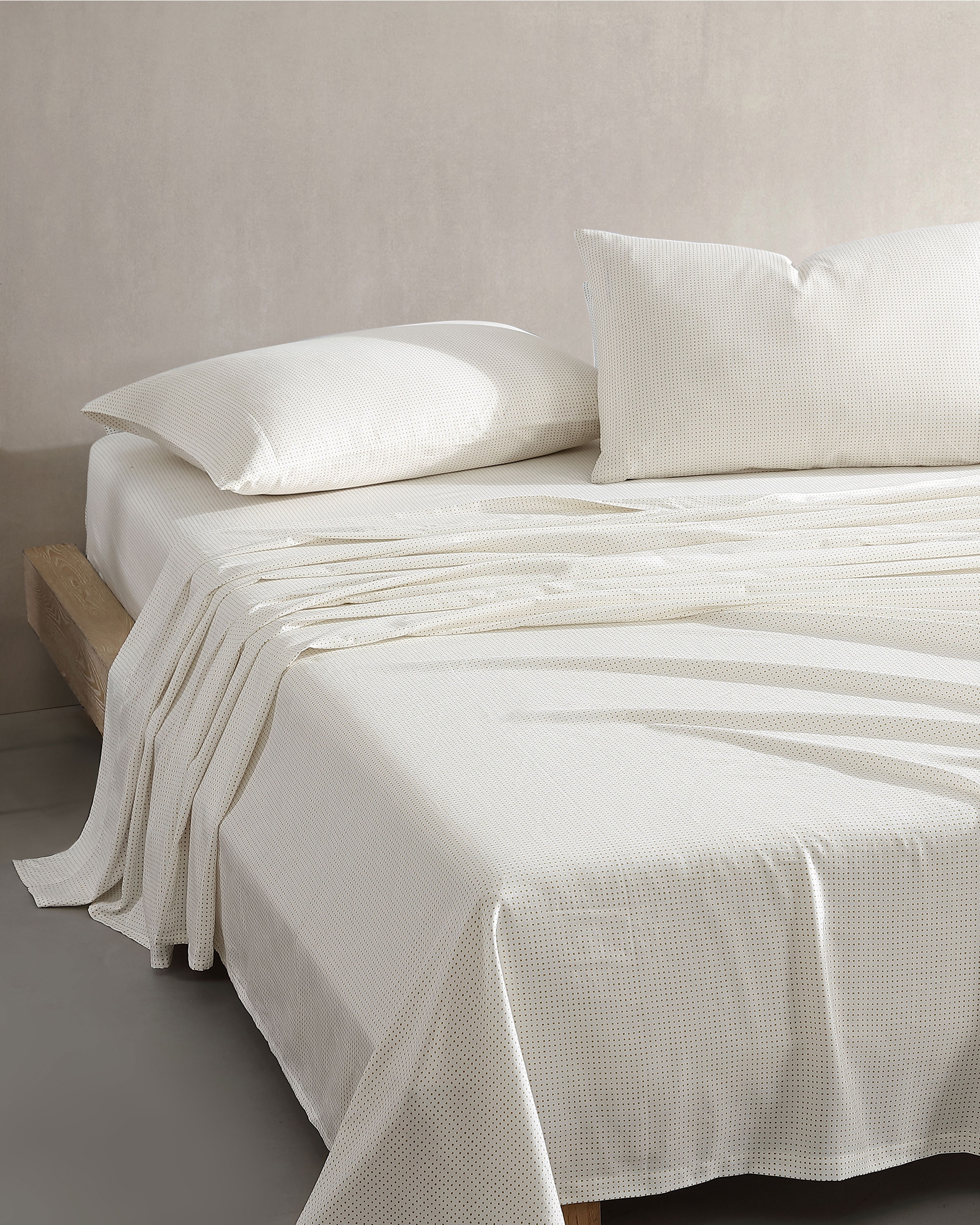 Muru King, Sheet set, white, brown,