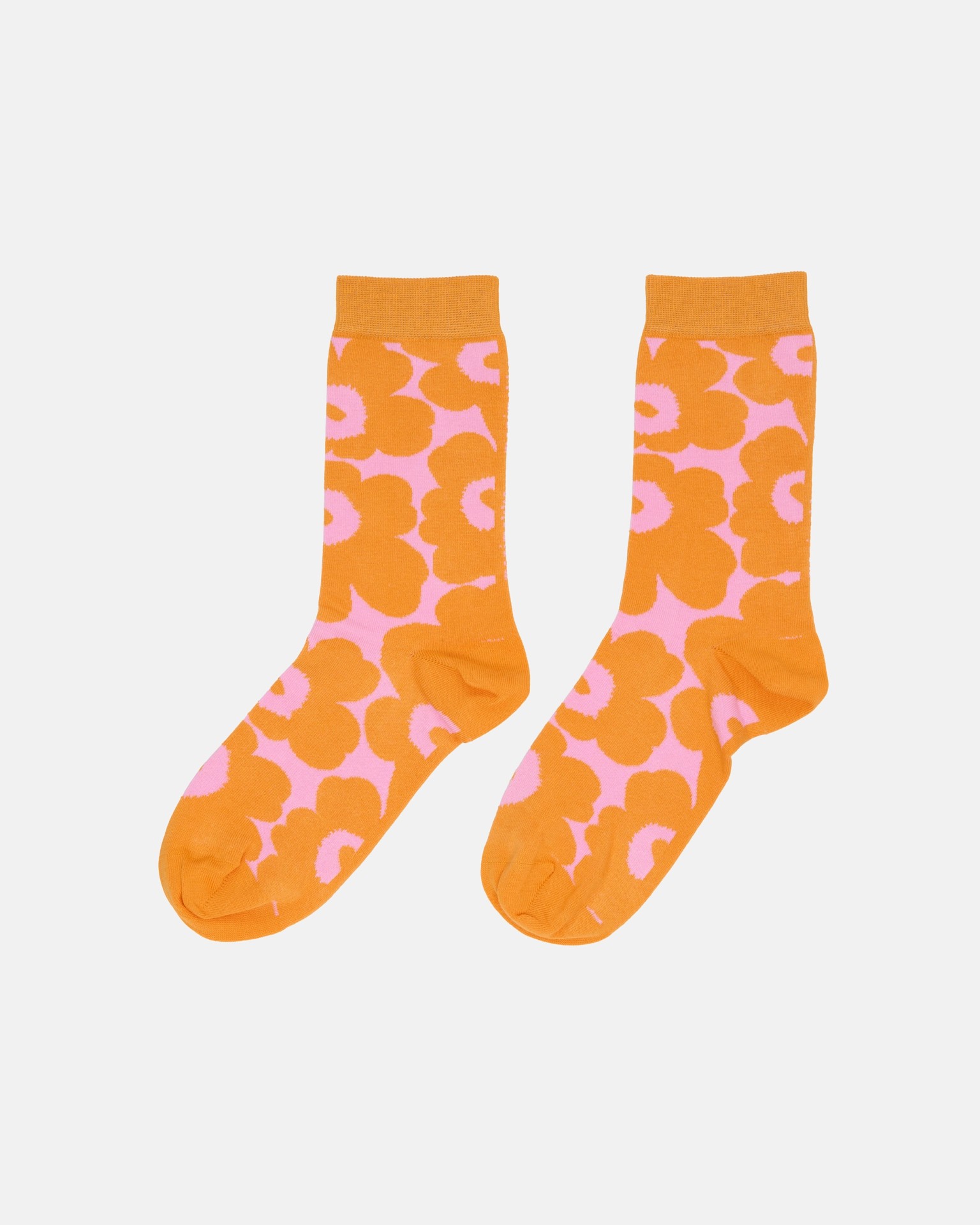 Linjaus Unikko, Socks, orange, pink,