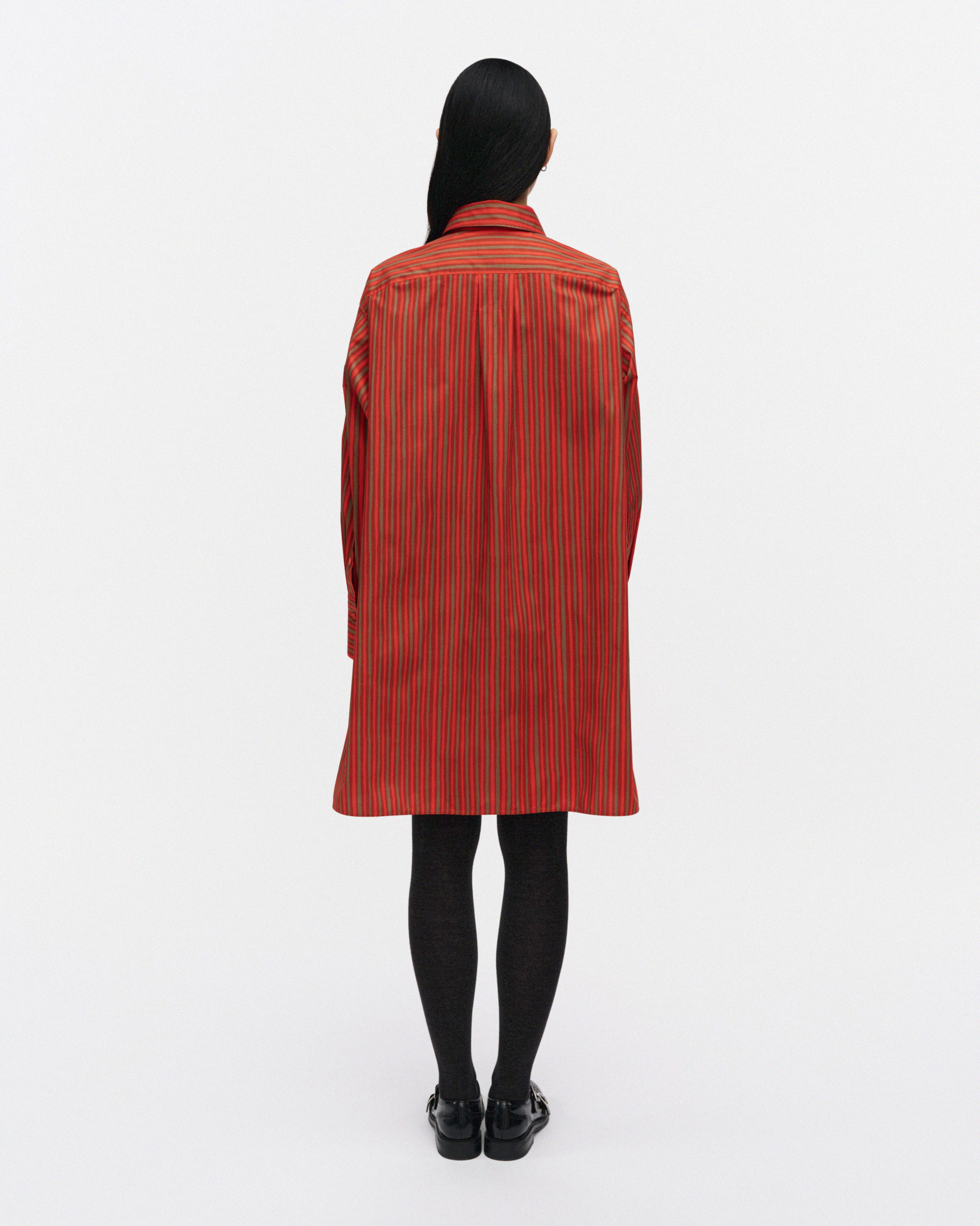 Kuvitelma Piccolo, Cotton shirt dress, dark orange, beige,