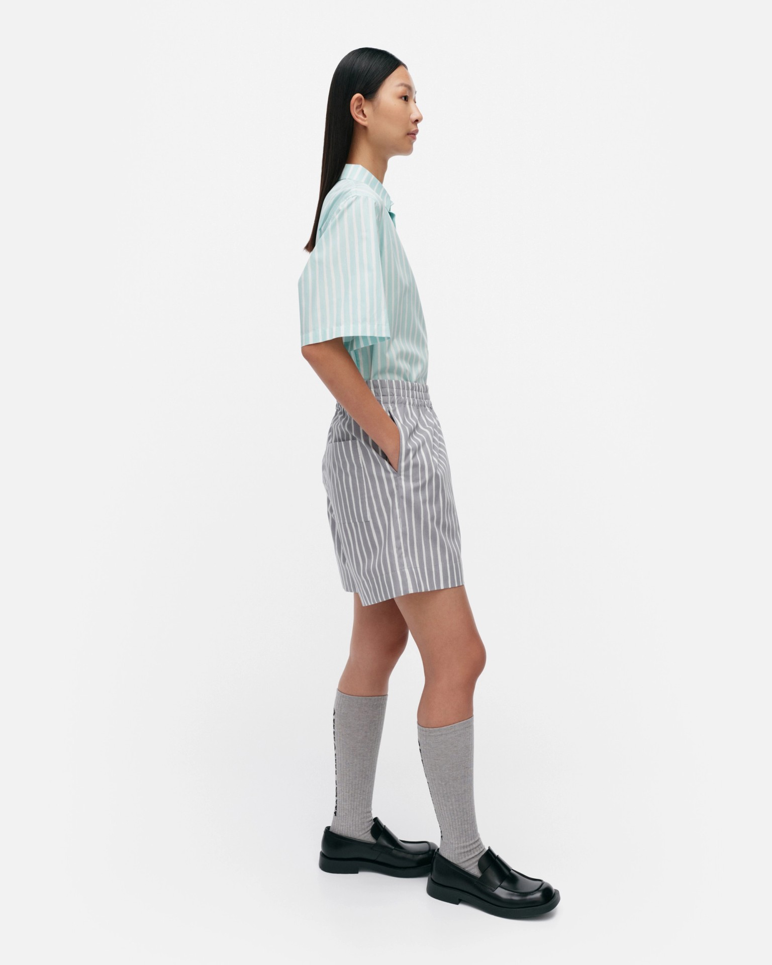Jokapoika Shorts, Kioski shorts, grey, white,
