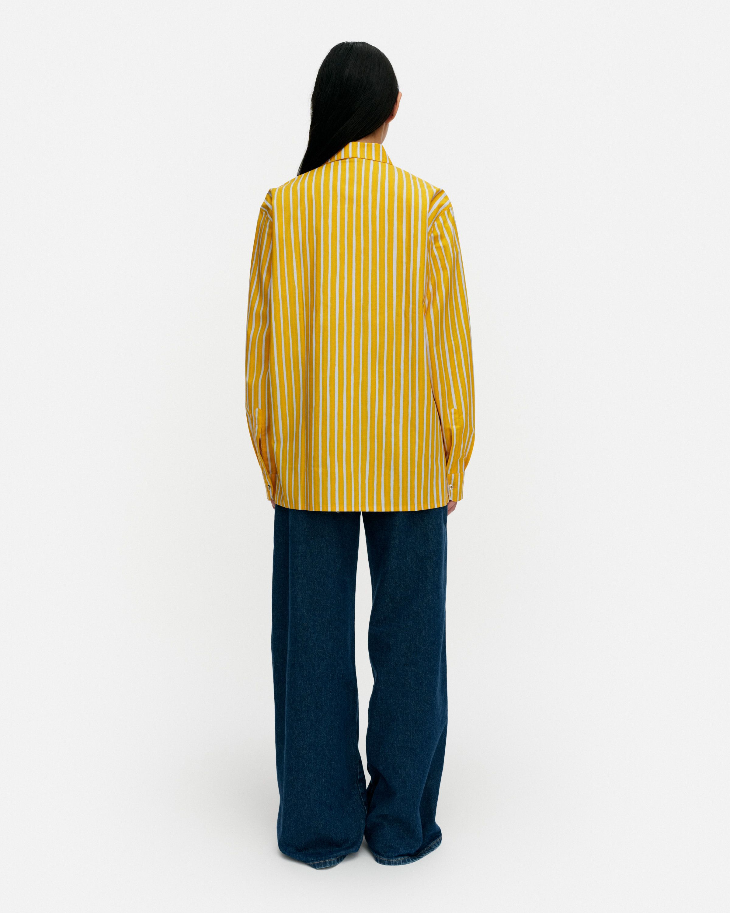 Jokapoika Kioski cotton shirt orange, light blue | Marimekko