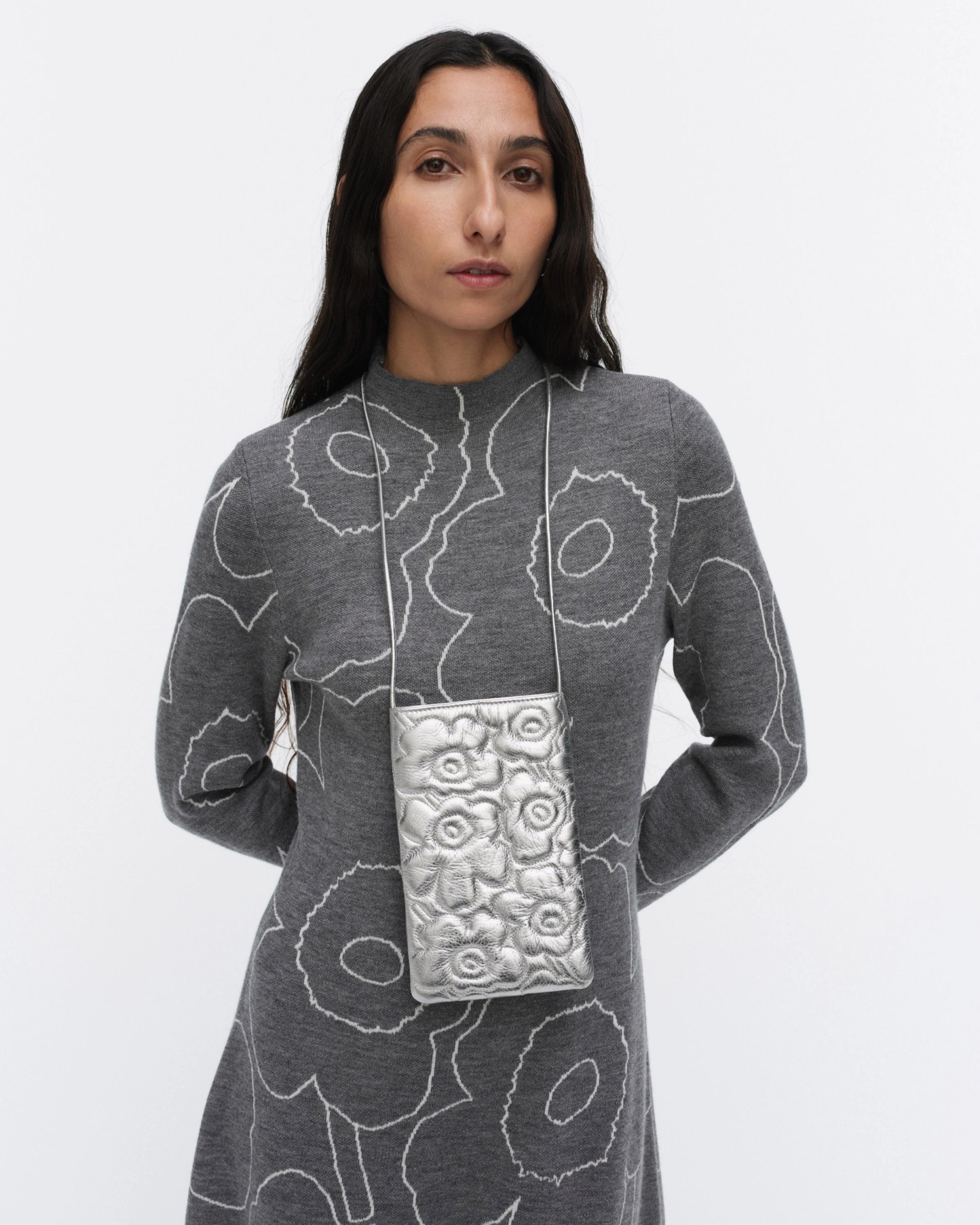 Phone Pocket Unikko, Shoulder bag, silver,