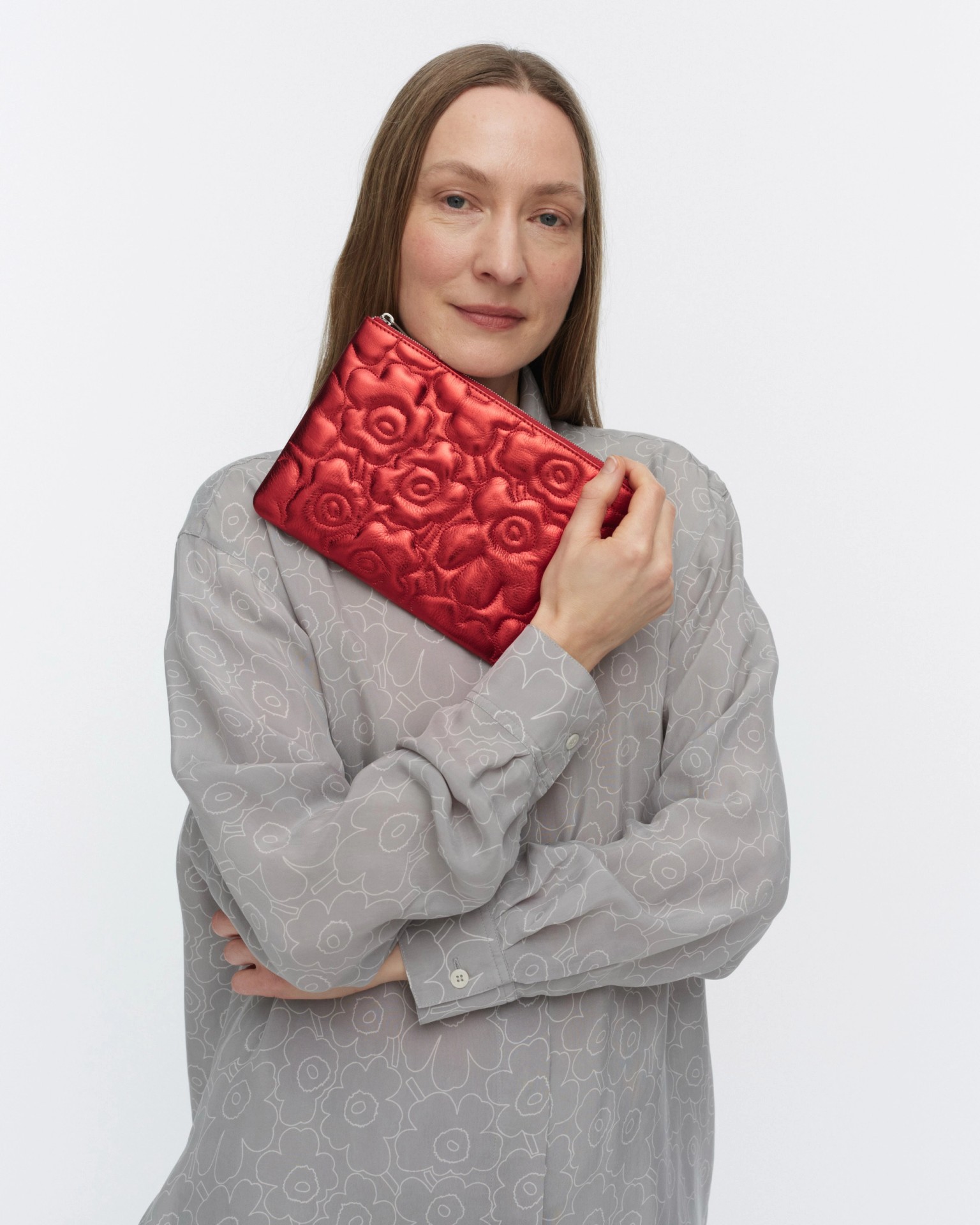 Pouch Bag Unikko, Clutch, shiny red,