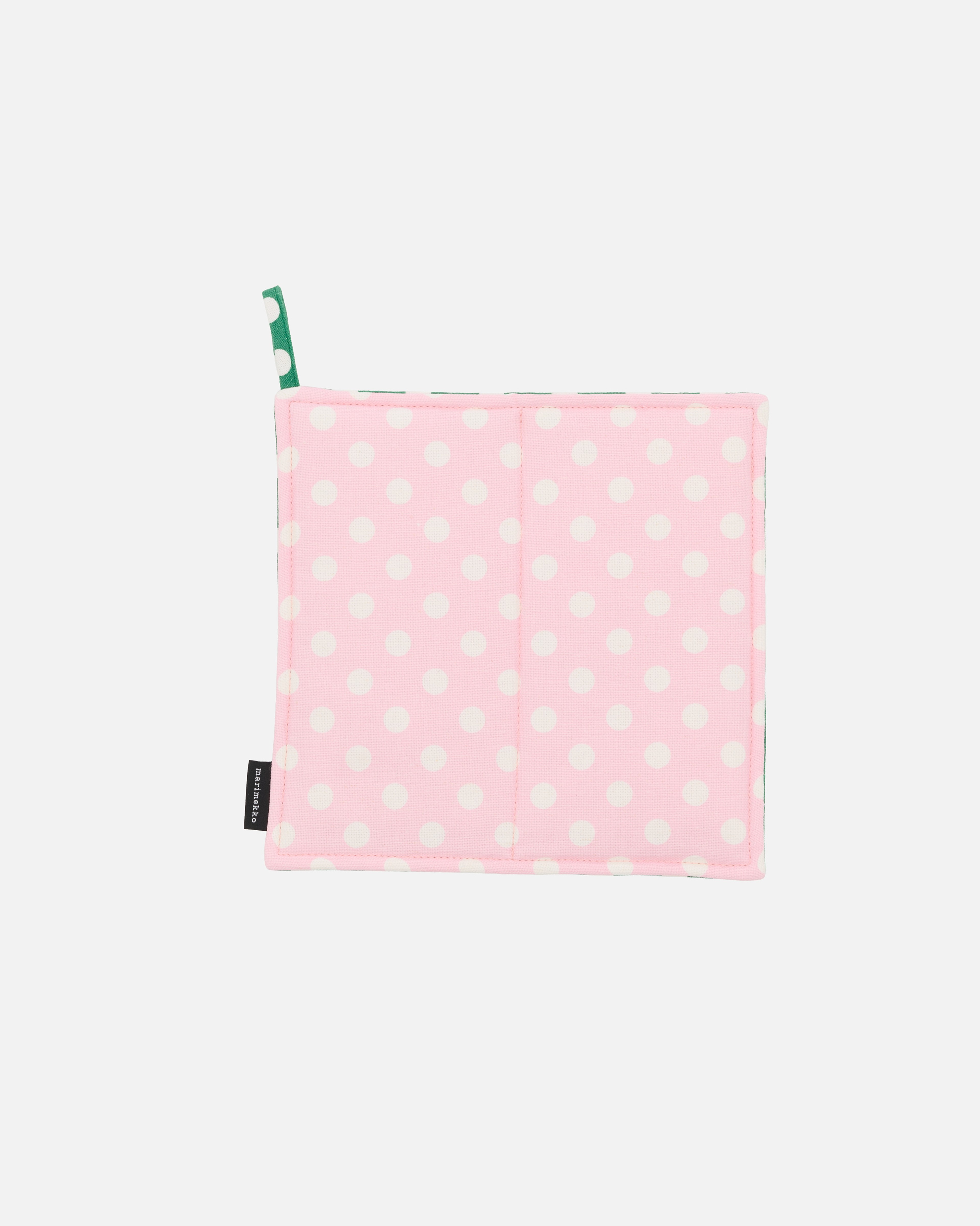 Pallo, Pot holder, pink, green, white,