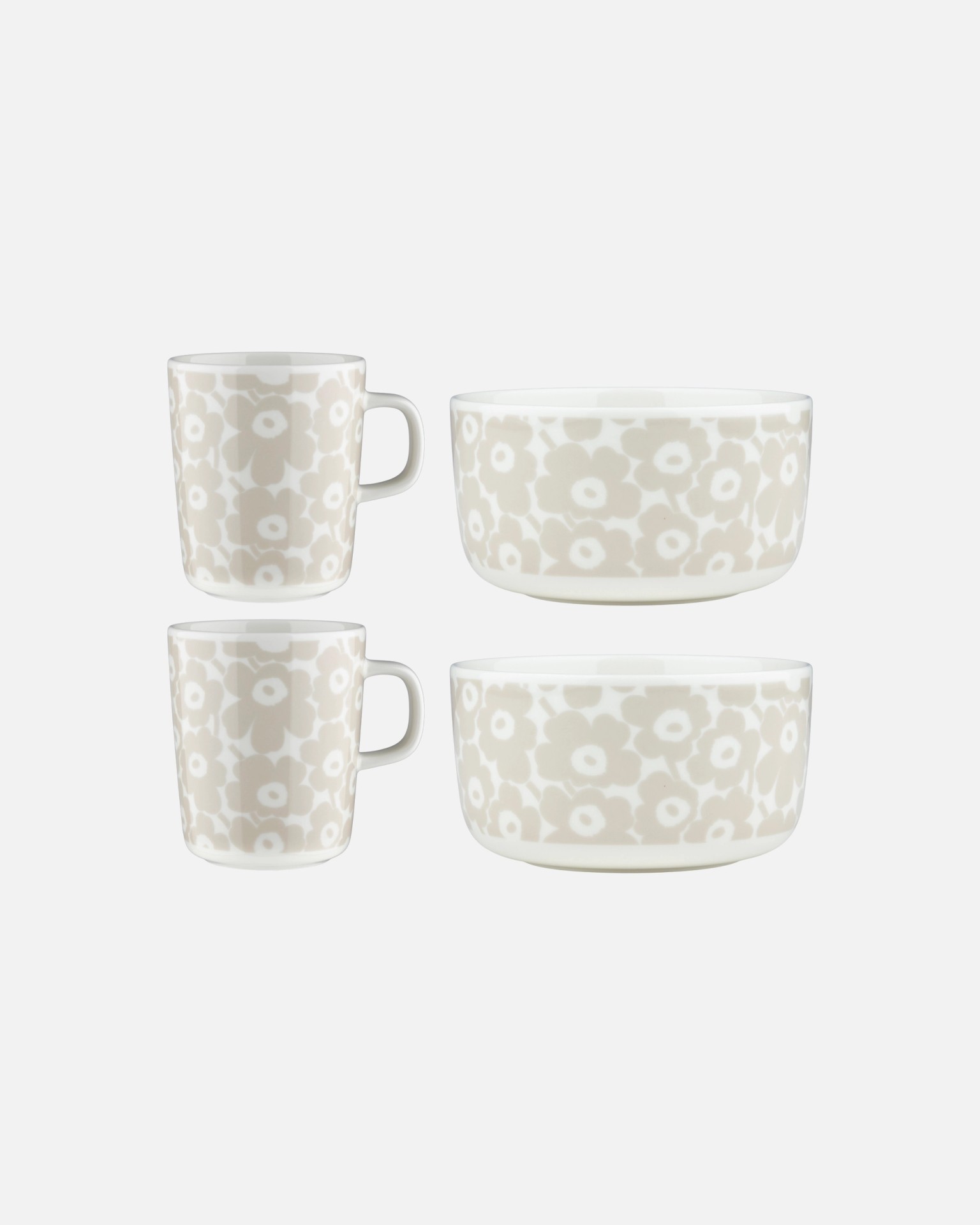 Oiva / Pikkuinen Unikko, Breakfast set, white, straw,