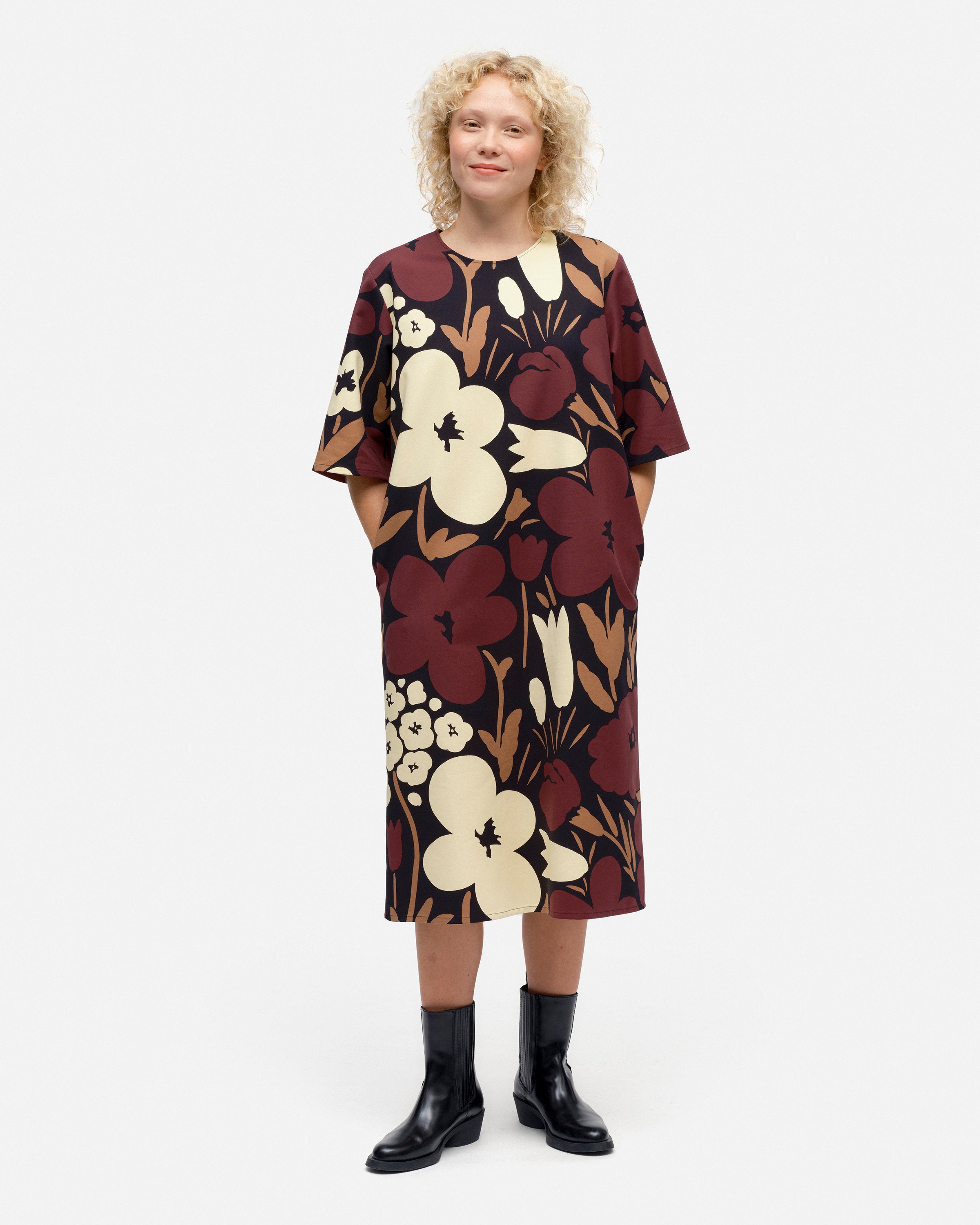 Puhahdus Talkoot, Dress, black, wine red, light yellow,