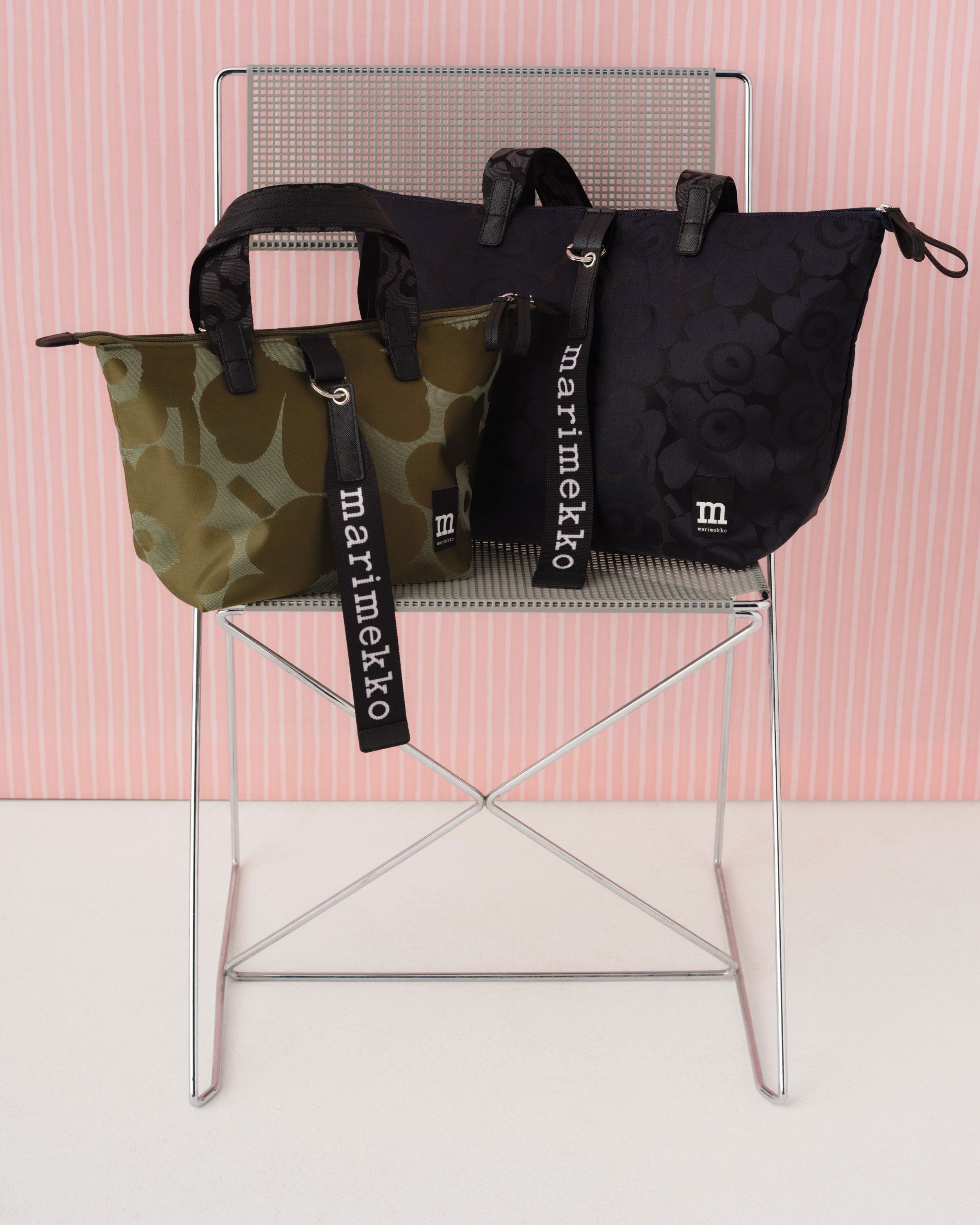 Marimekko bags on chair.