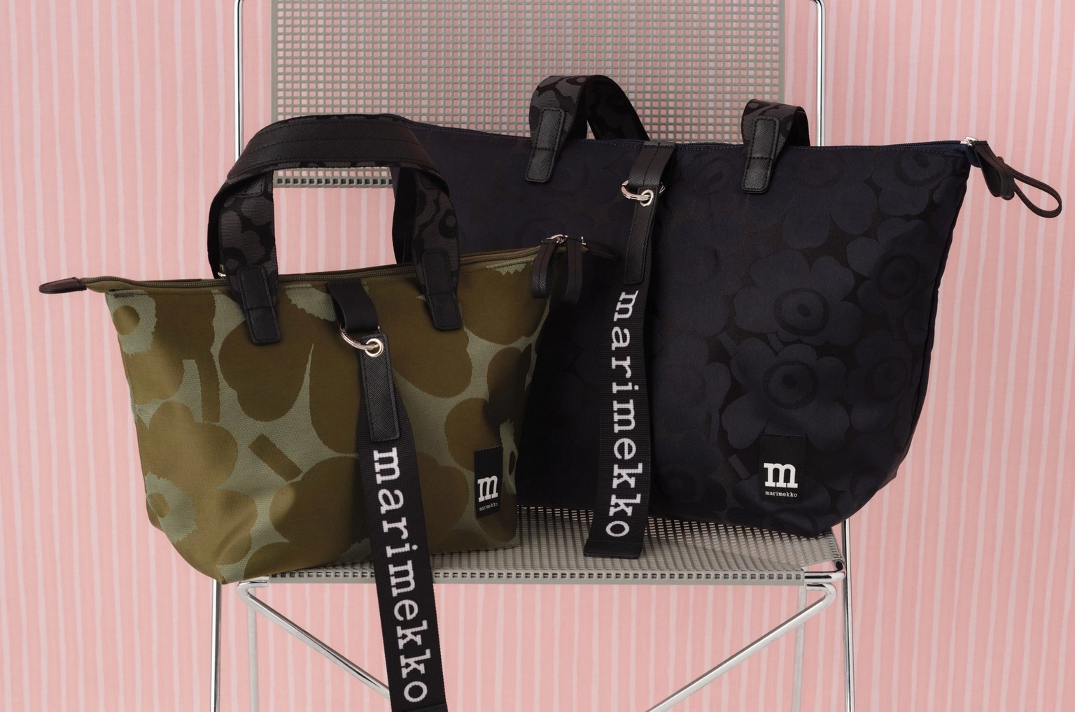 Marimekko bags on chair.