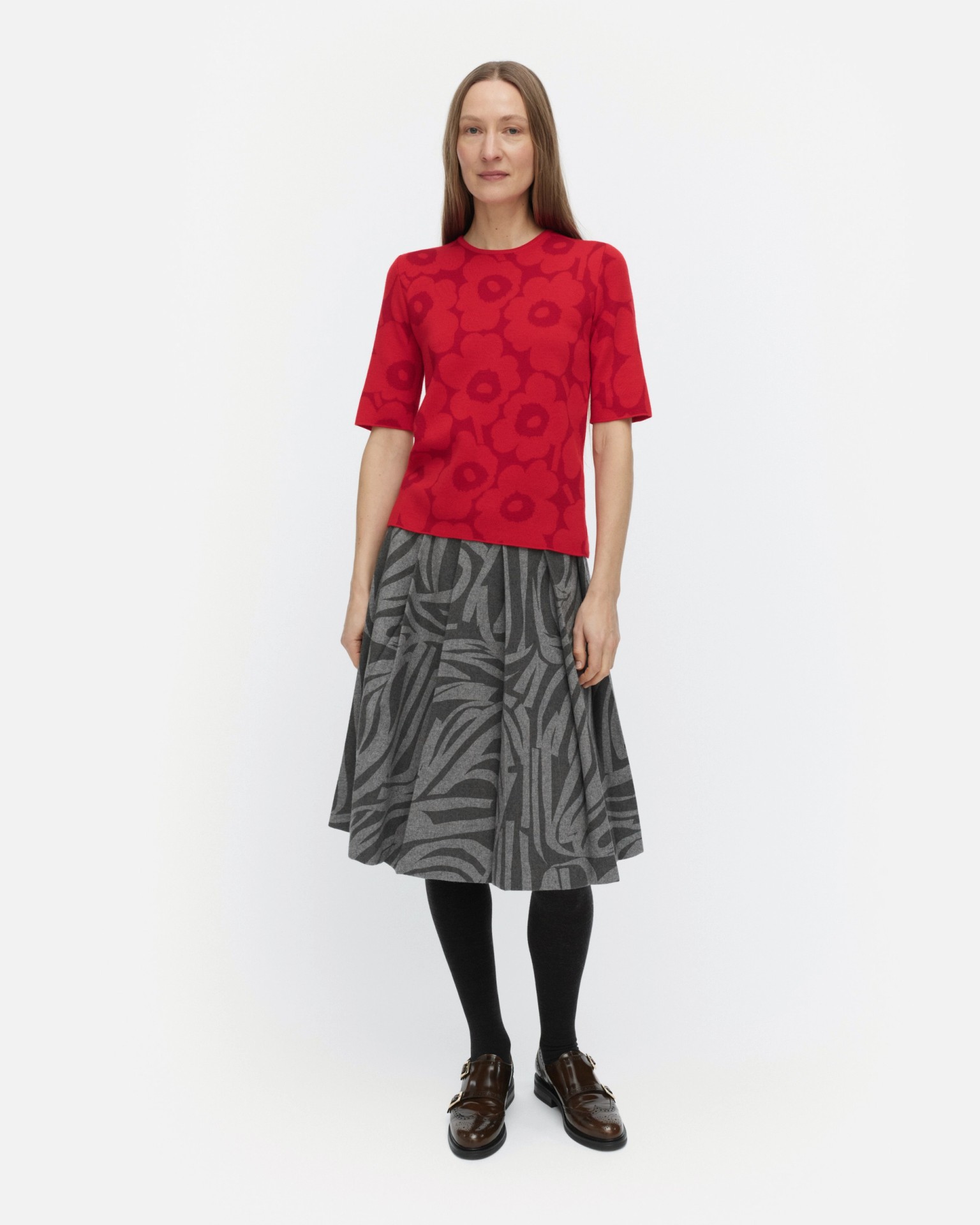 RWS Kehys Unikko, Knitted wool pullover, dark red, red,