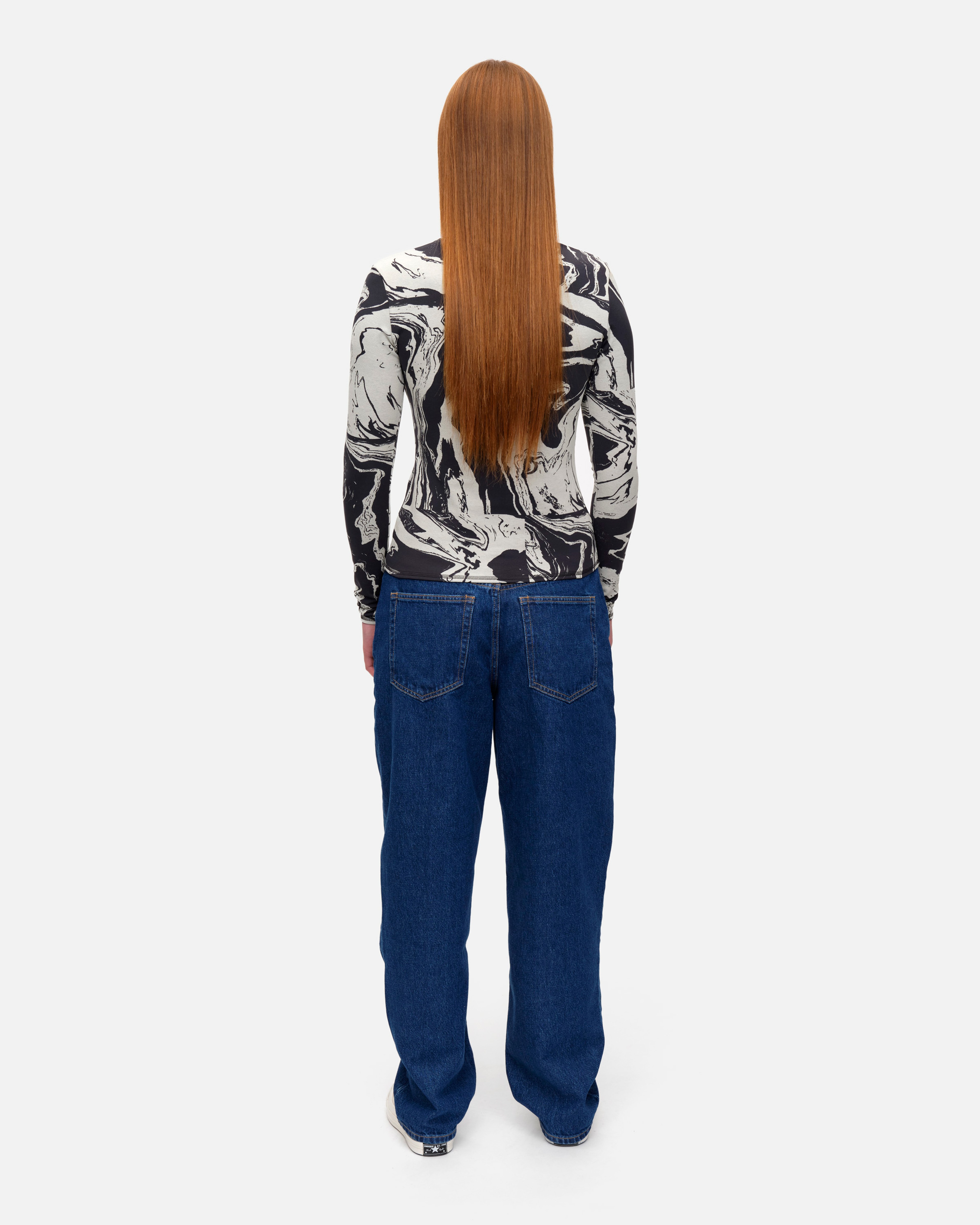 Jäkälä Marras, Turtleneck shirt, off white, black,