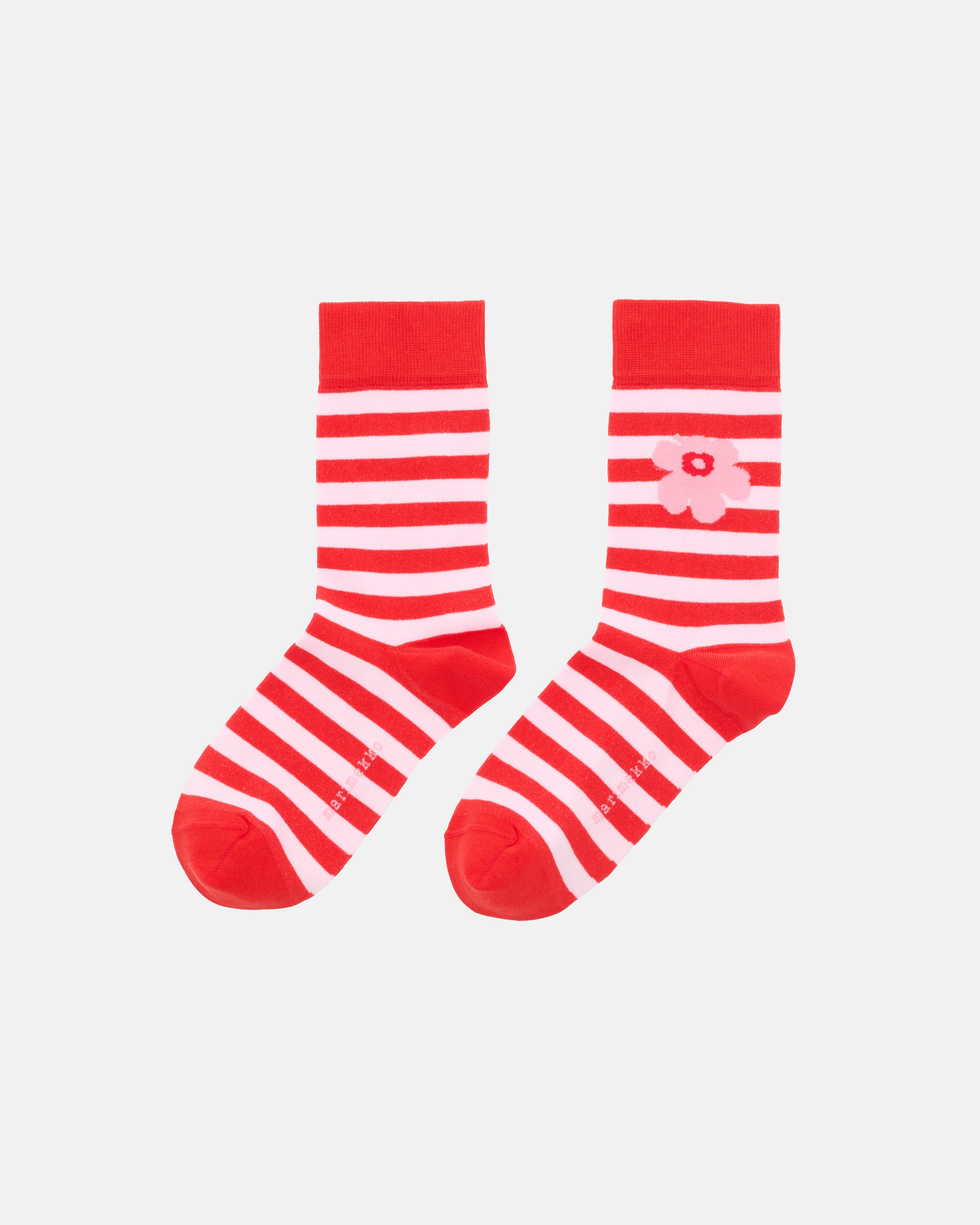 Kasvaa Tasaraita Unikko One, Socks, red, pink, pink,