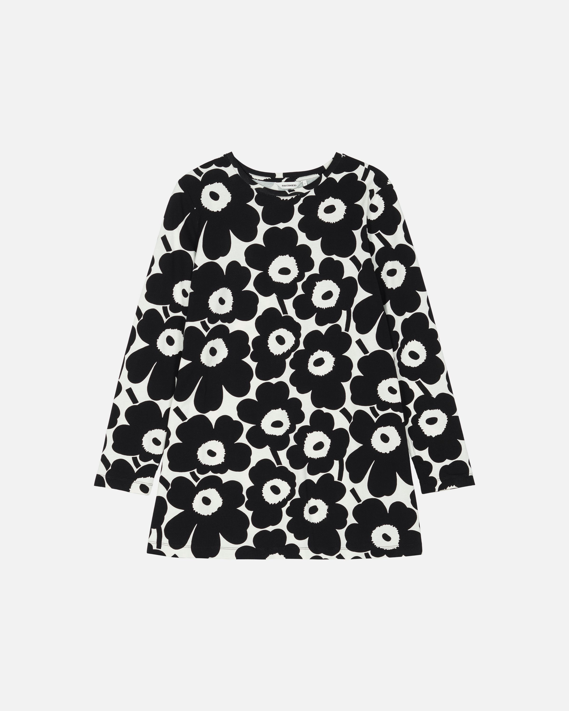 Kevät Unikko Jersey tunic black, off white | Marimekko