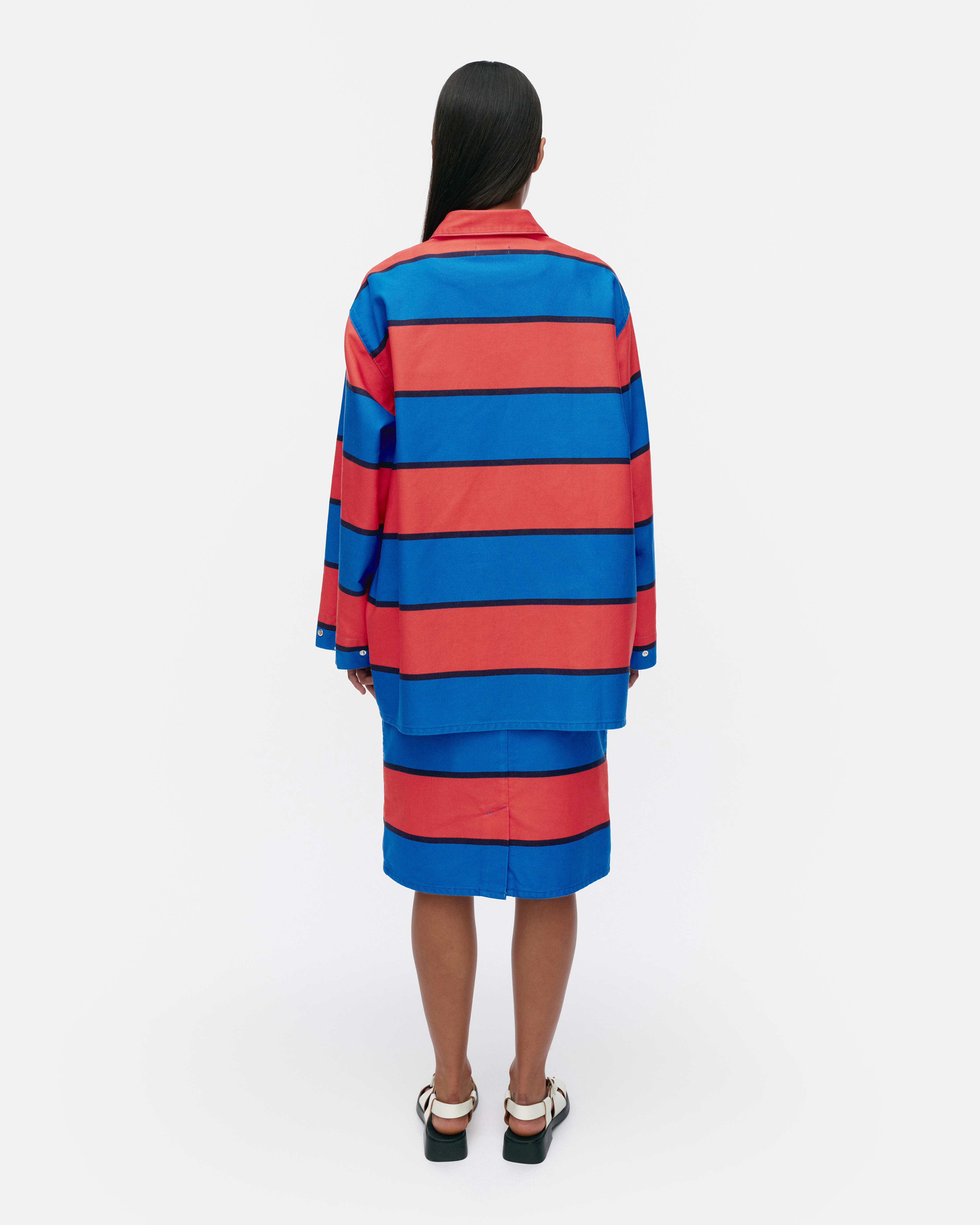 Abstraktio Galleria, Cotton shirt, blue, red, black,