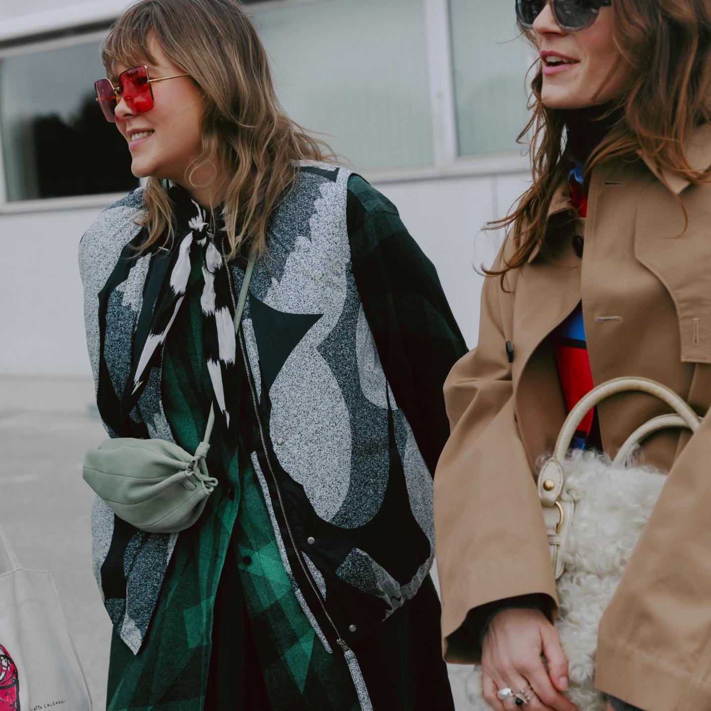 Sofie Ken and Kathrine Maron dressed in Marimekko patterns.