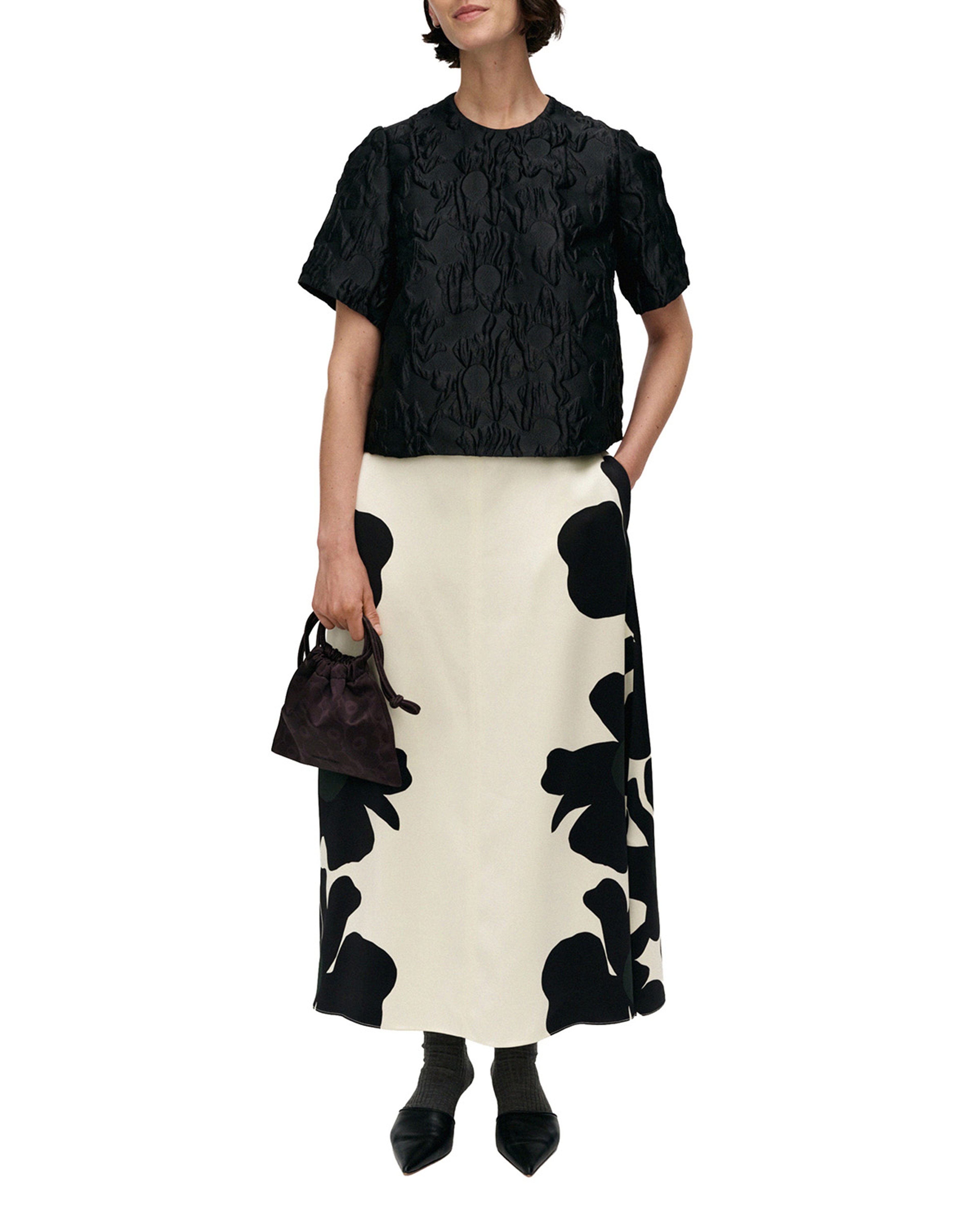 Pimennys Lossi, Skirt, l. yellow, dk. grey, dk. green,